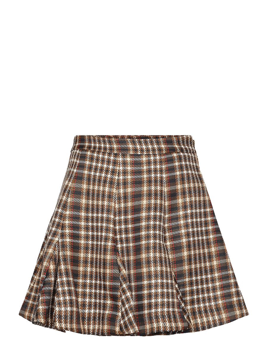 French Connection - TASHA CHECKS MINI SKIRT - plisserade kjolar - tan brown - 1