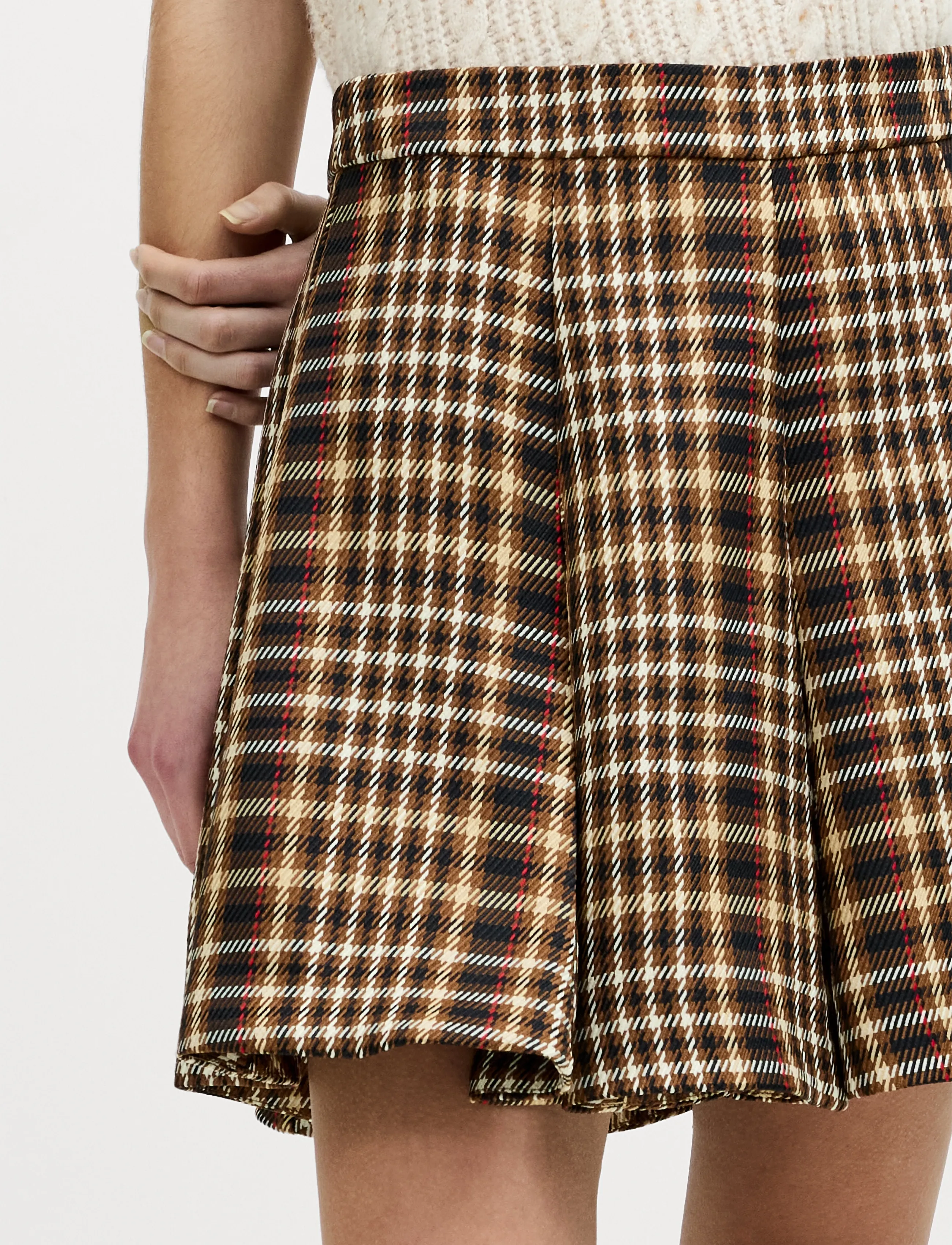 French Connection - TASHA CHECKS MINI SKIRT - tan brown - 2