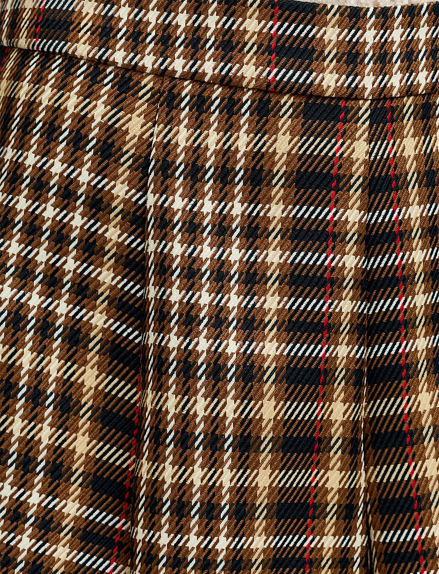 French Connection - TASHA CHECKS MINI SKIRT - tan brown - 5