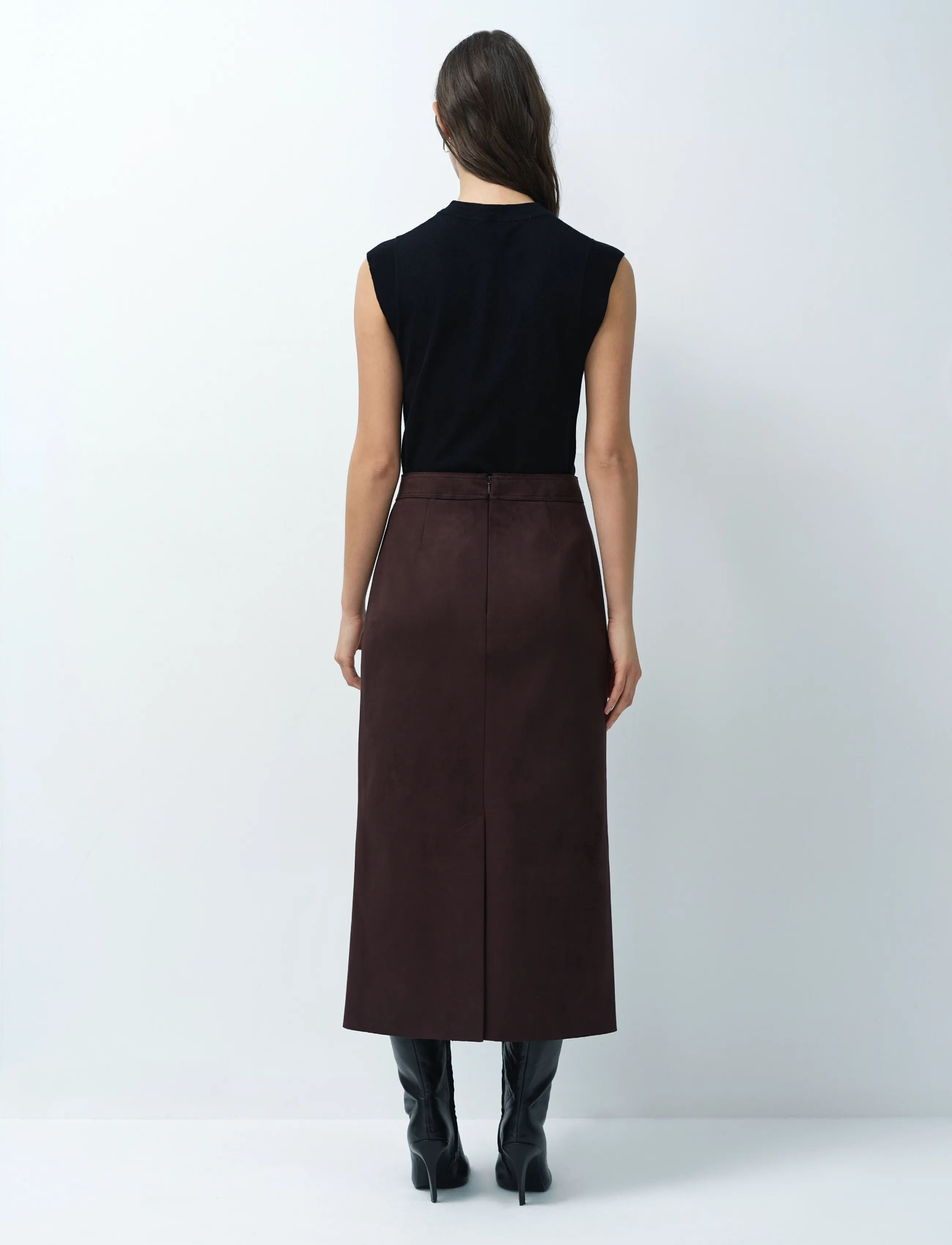 French Connection - LANEY SUEDETTE SKIRT - midi-röcke - mocha brown - 2