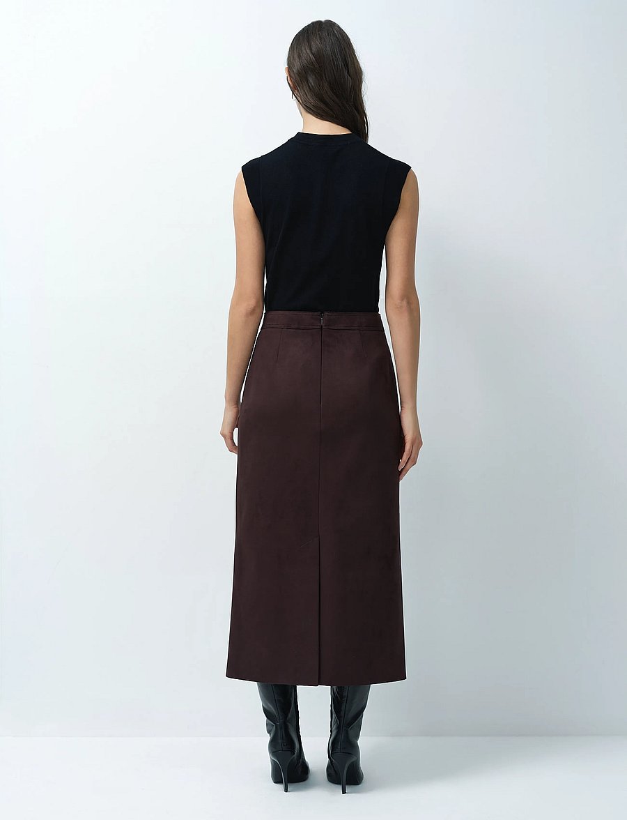 French Connection - LANEY SUEDETTE SKIRT - midi-röcke - mocha brown - 2