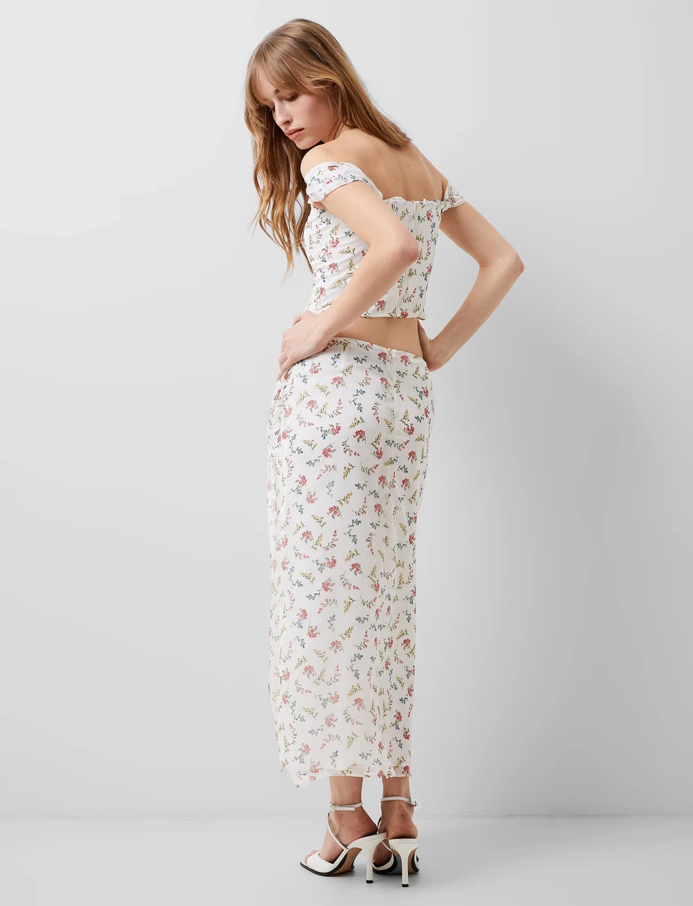 French connection floral midi skirt online