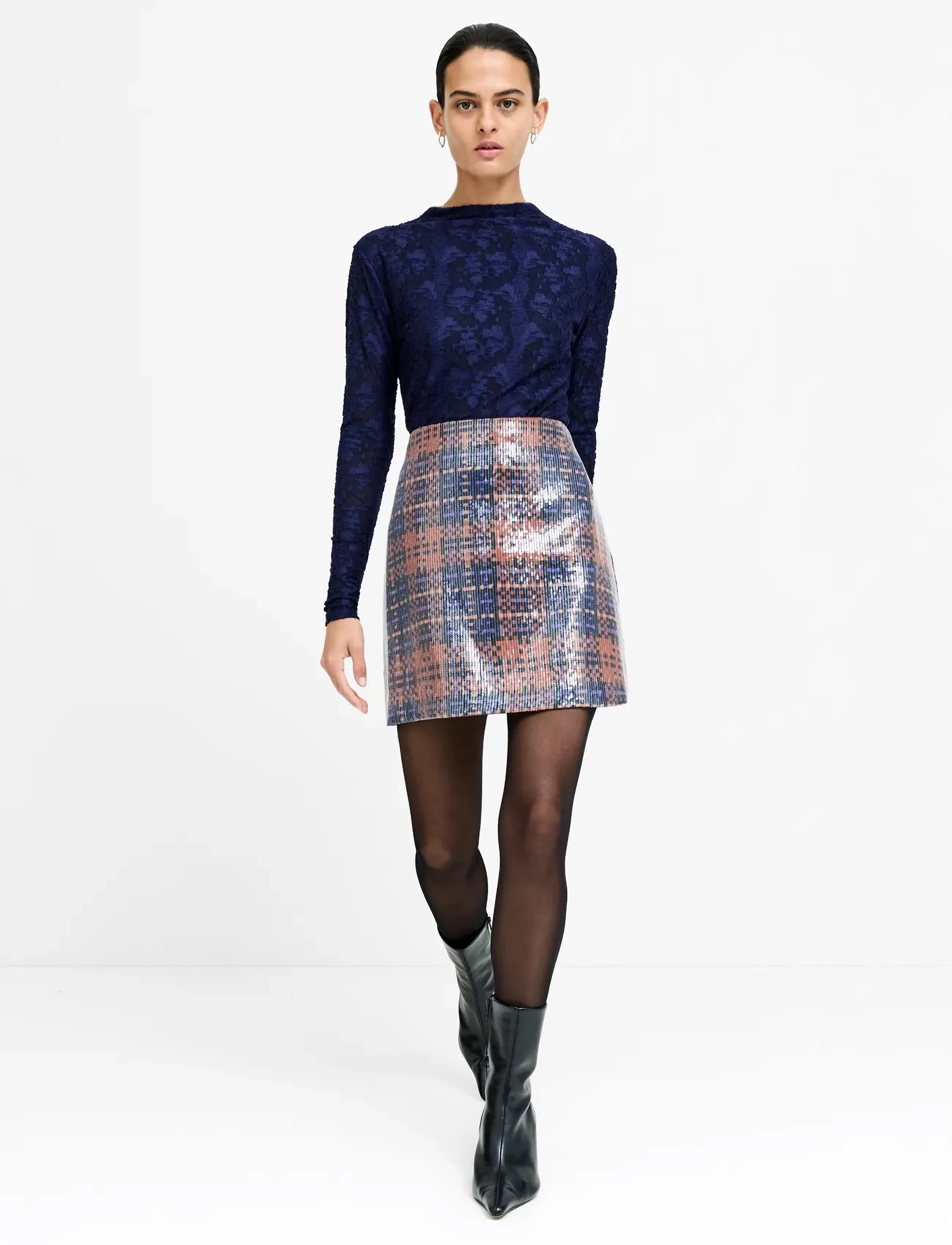 French Connection LEXI MADELINE SEQUIN MINI SKIRT - Nederdele - BRONZE MULTI / brown