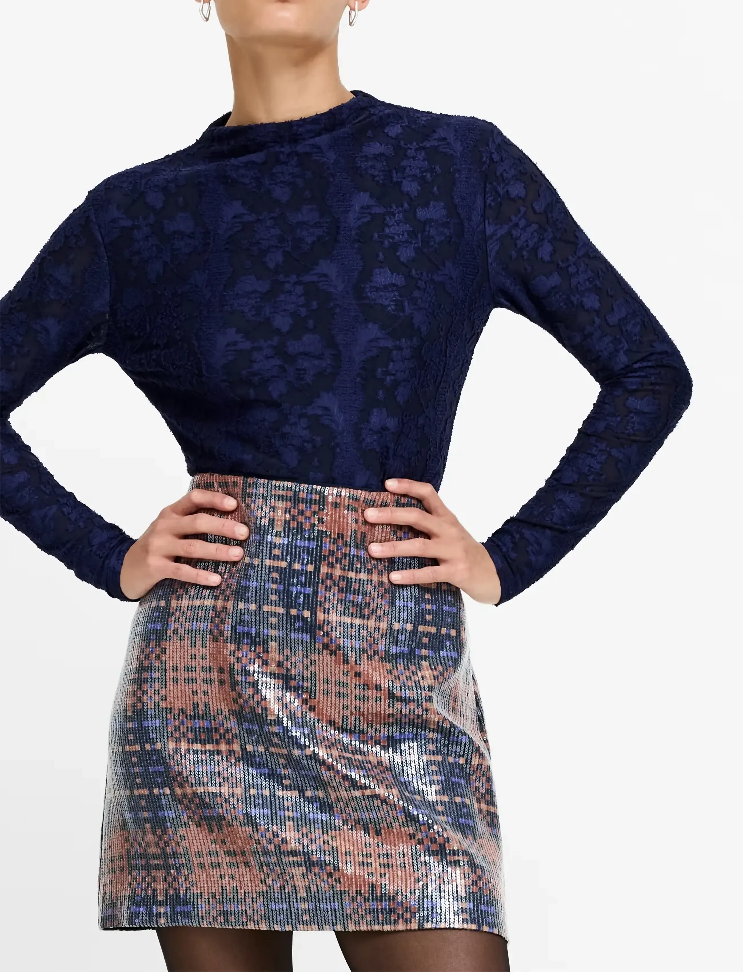 French Connection - LEXI MADELINE SEQUIN MINI SKIRT - paillet nederdele - bronze multi - 2