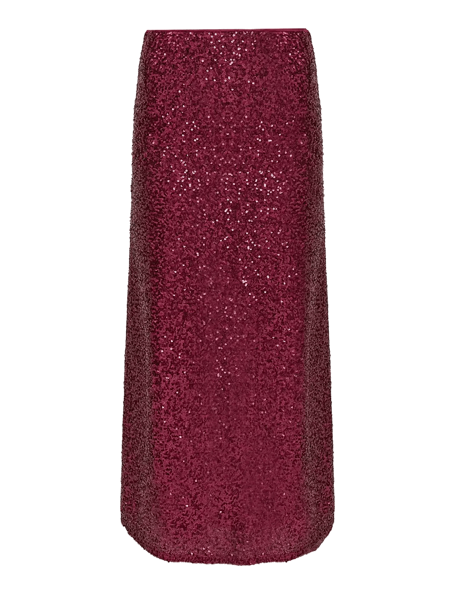 French Connection - ELENA SEQUIN MIDI SKIRT - litritega seelikud - winterberry pink - 1