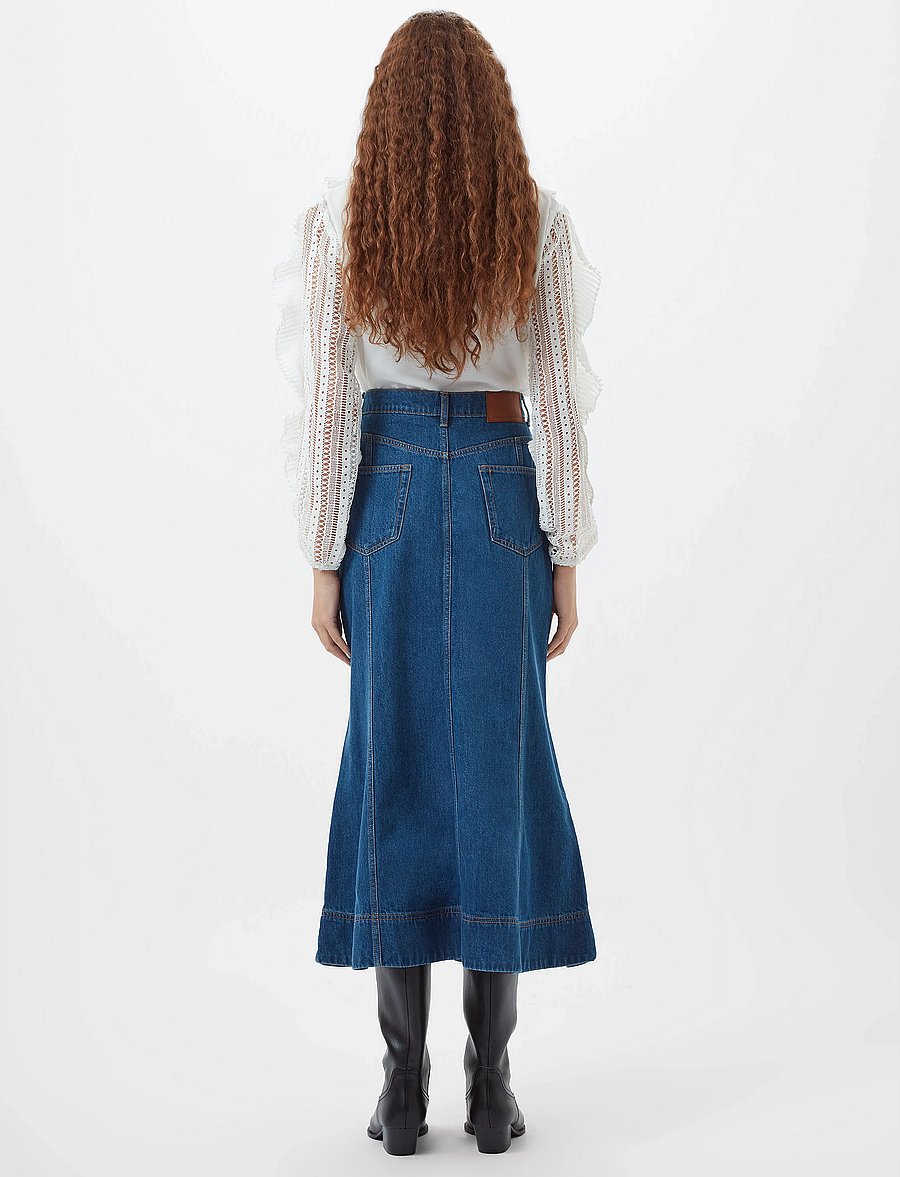 French Connection - DENVER DENIM FLARE MIDI SKIRT - midi-röcke - vintage - 3