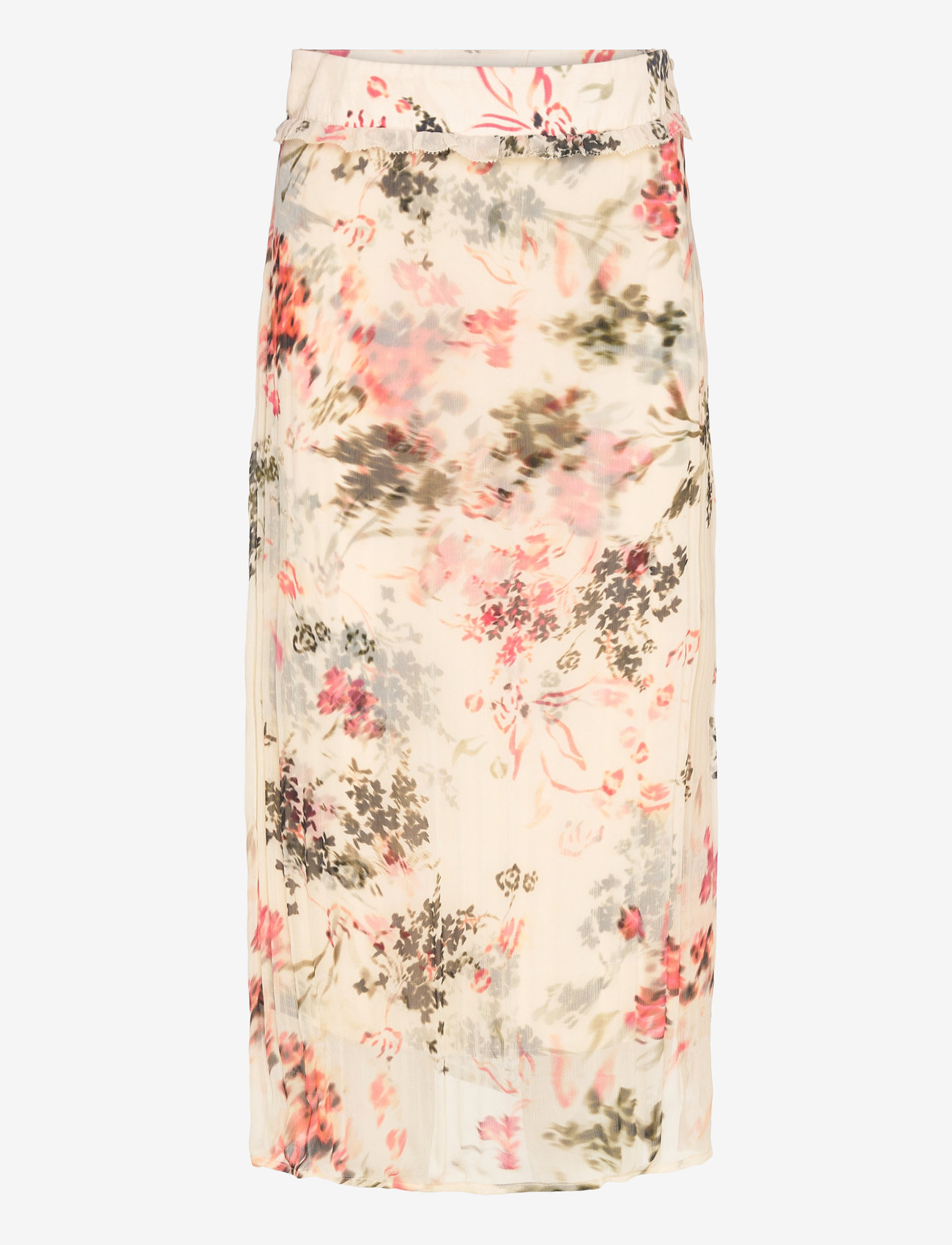 French Connection - CANDICE SATIN GGT OVERLAY SKIR - midi-röcke - cream/scarlet red mu - 1