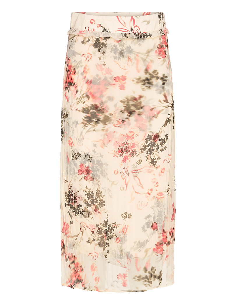 French Connection - CANDICE SATIN GGT OVERLAY SKIR - midi-röcke - cream/scarlet red mu - 1