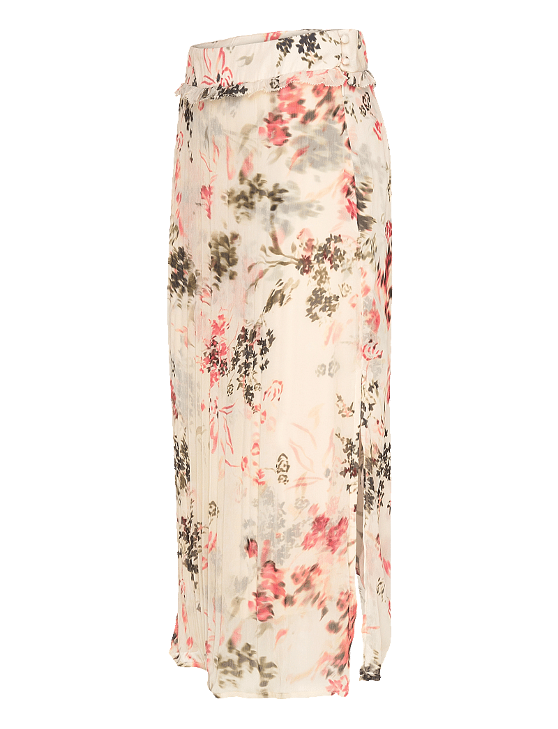 French Connection - CANDICE SATIN GGT OVERLAY SKIR - midi-röcke - cream/scarlet red mu - 3