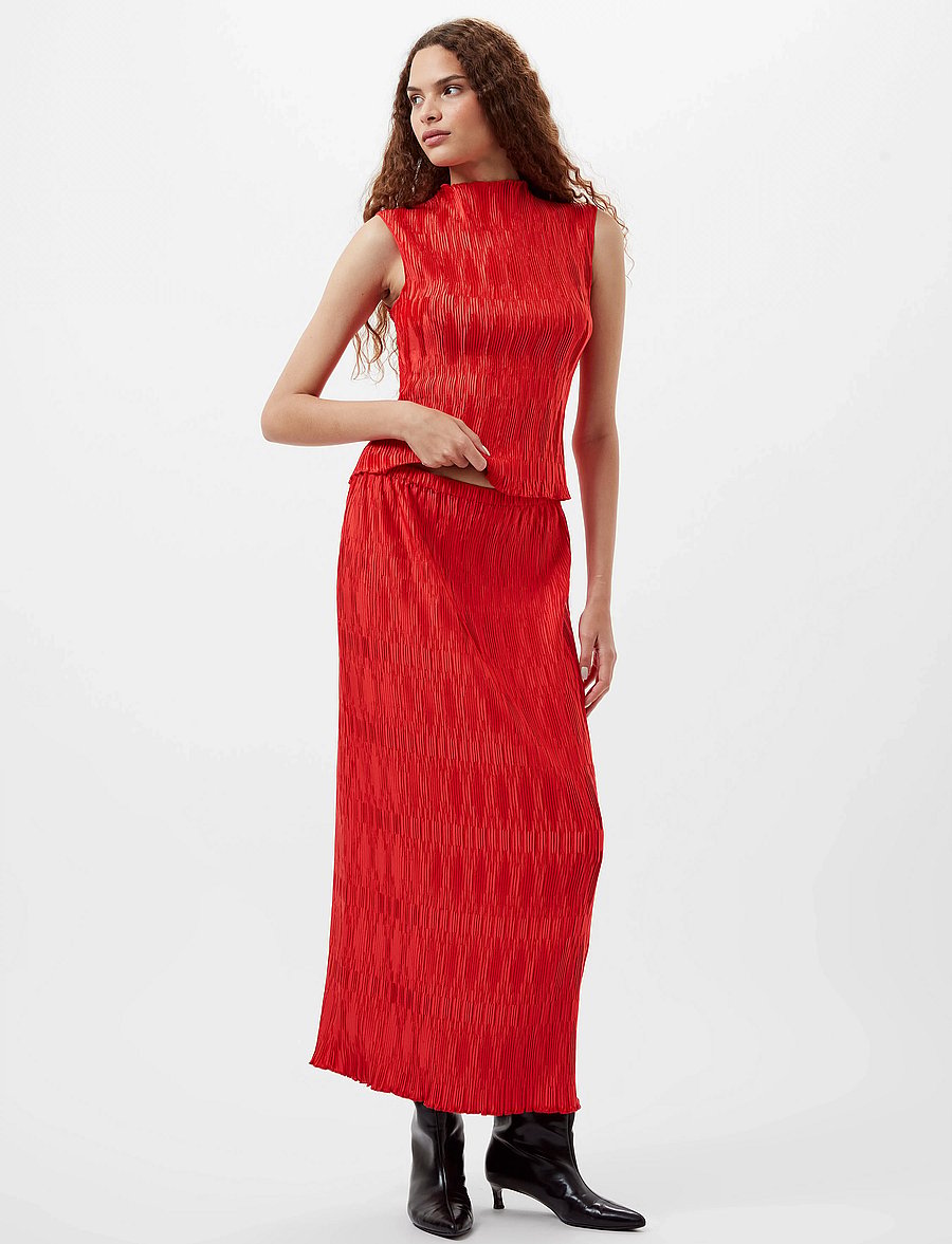 French Connection - MOIRA PLEATED SKIRT - plisserade kjolar - scarlet red - 0