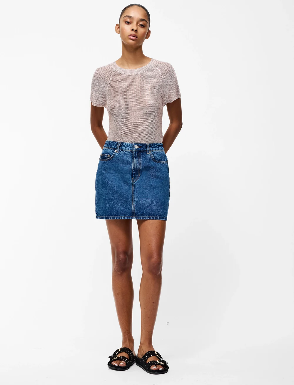 French Connection - DALLAS DENIM MINI SKIRT - jeanskjolar - vintage - 0