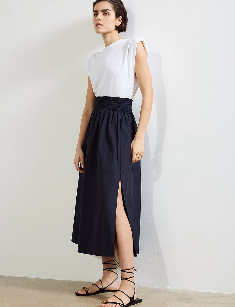 French Connection - BARLETTA POPLIN SQUARE SKIRT - midi kjolar - navy - 0
