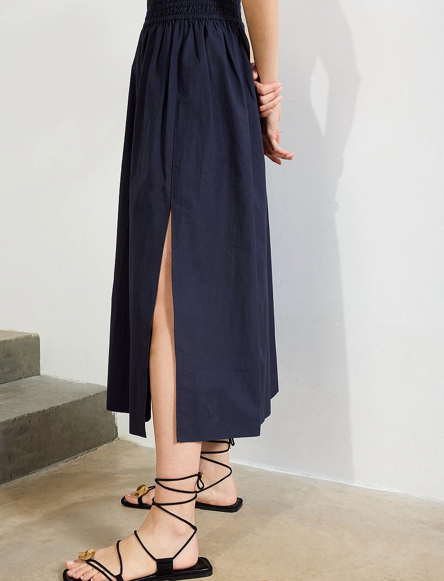 French Connection - BARLETTA POPLIN SQUARE SKIRT - midi skirts - navy - 3