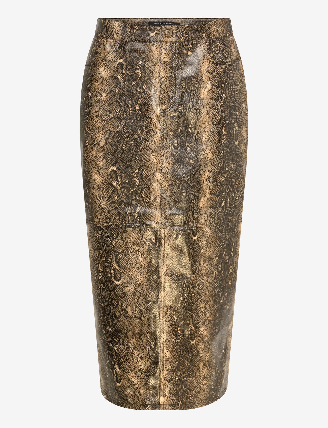 French Connection - BRANDY SNAKESKIN PU MIDI SKIRT - midi nederdele - snake pu - 1