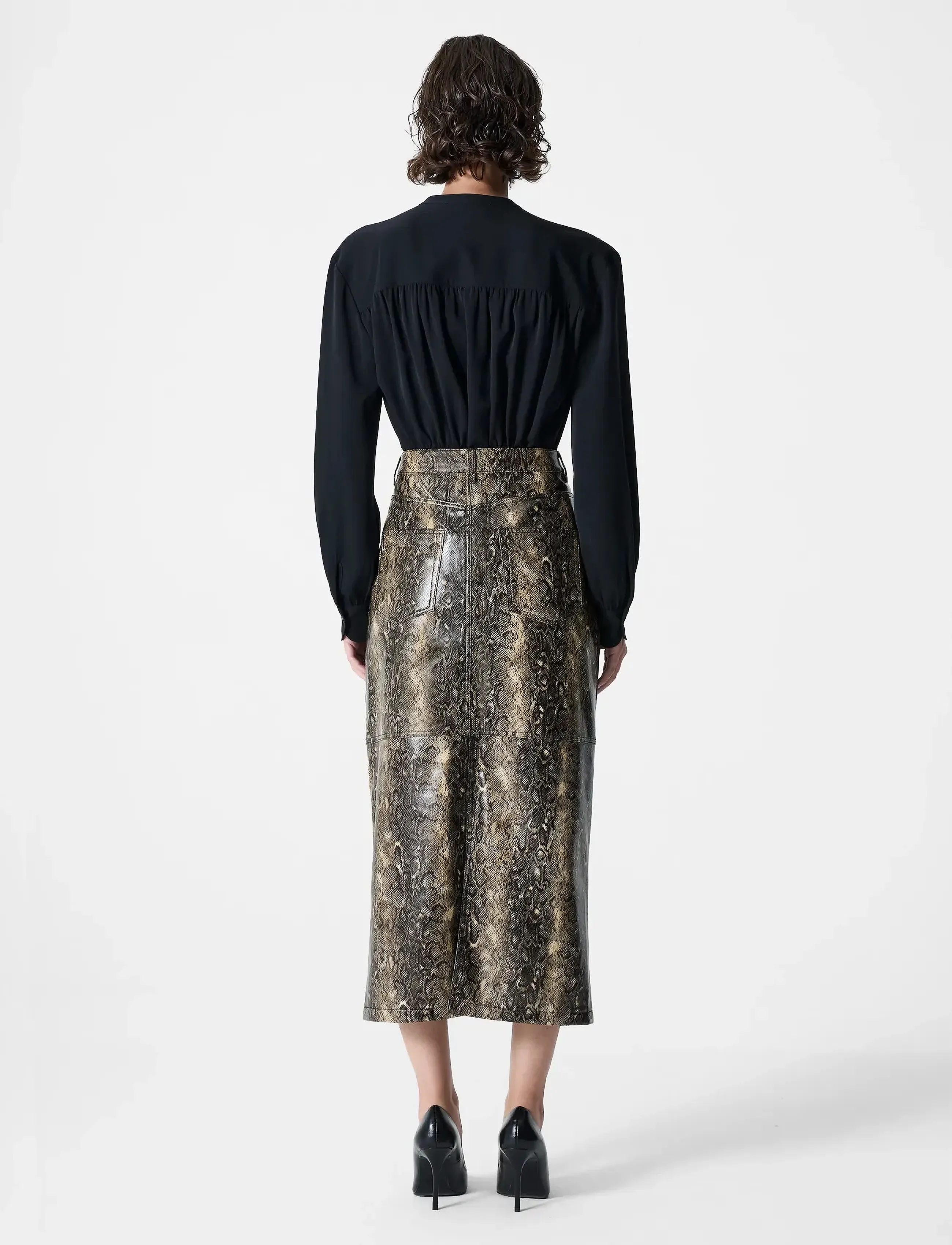 French Connection - BRANDY SNAKESKIN PU MIDI SKIRT - midi nederdele - snake pu - 4