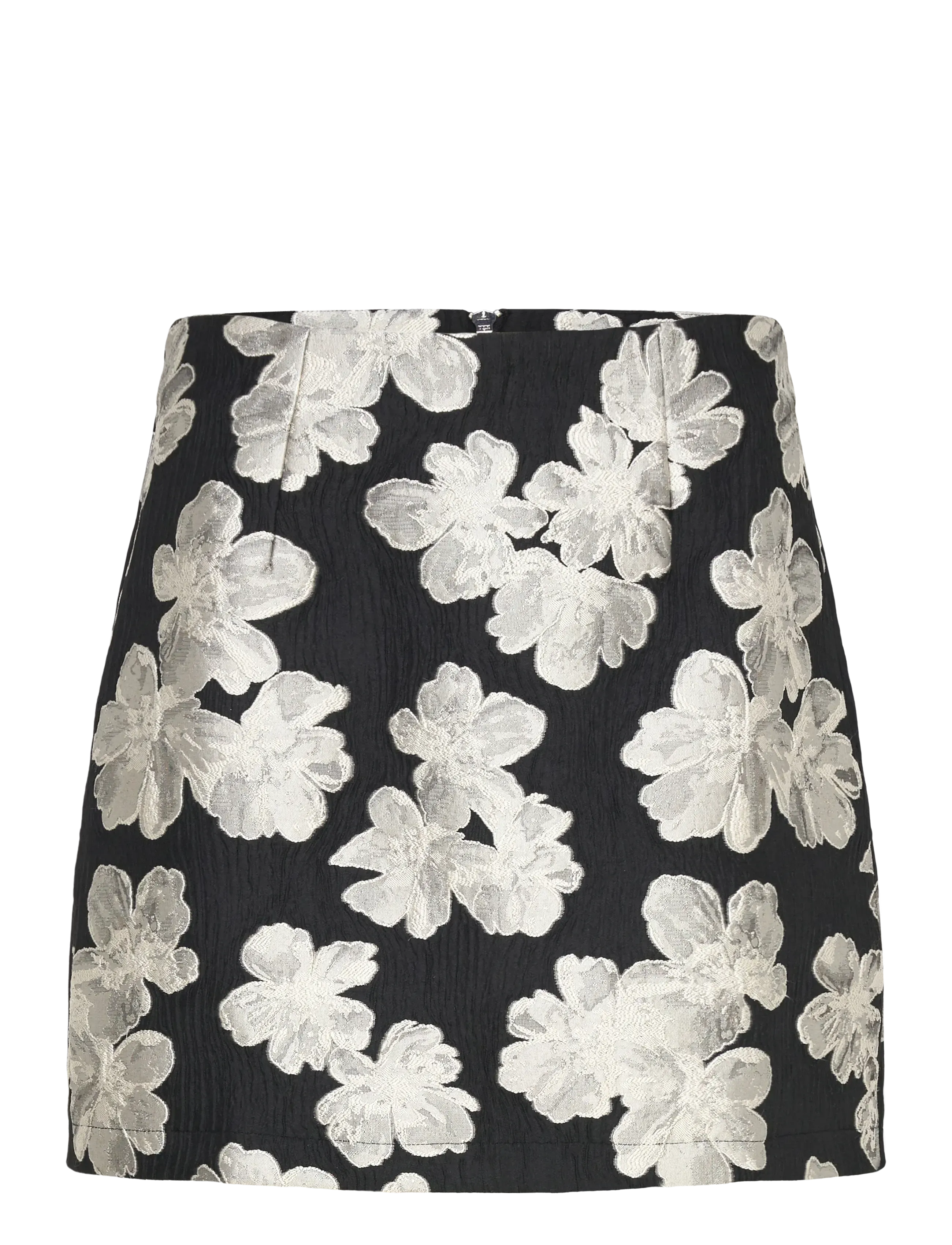 French Connection LORA POLY JACQUARD MINI SKIRT - Nederdele - PORCELAIN CREAM/BLAC / black