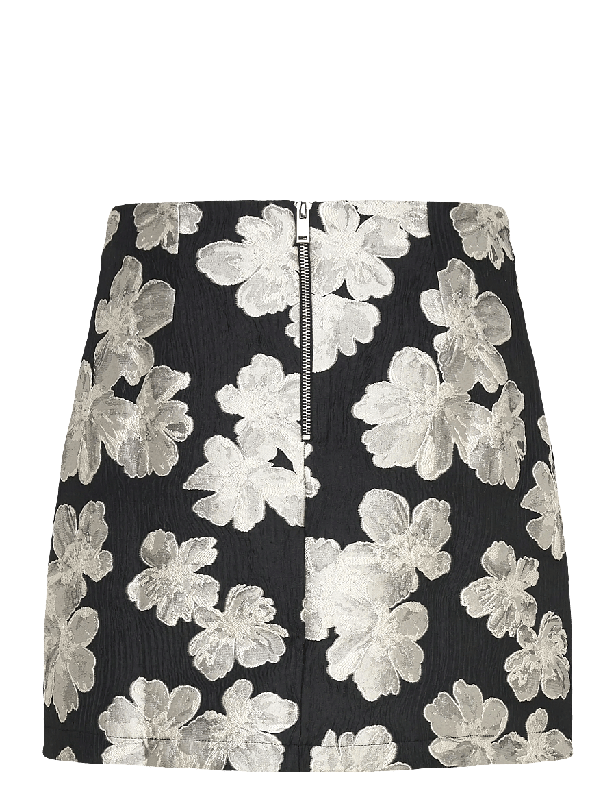 French Connection - LORA POLY JACQUARD MINI SKIRT - kurze röcke - porcelain cream/blac - 2