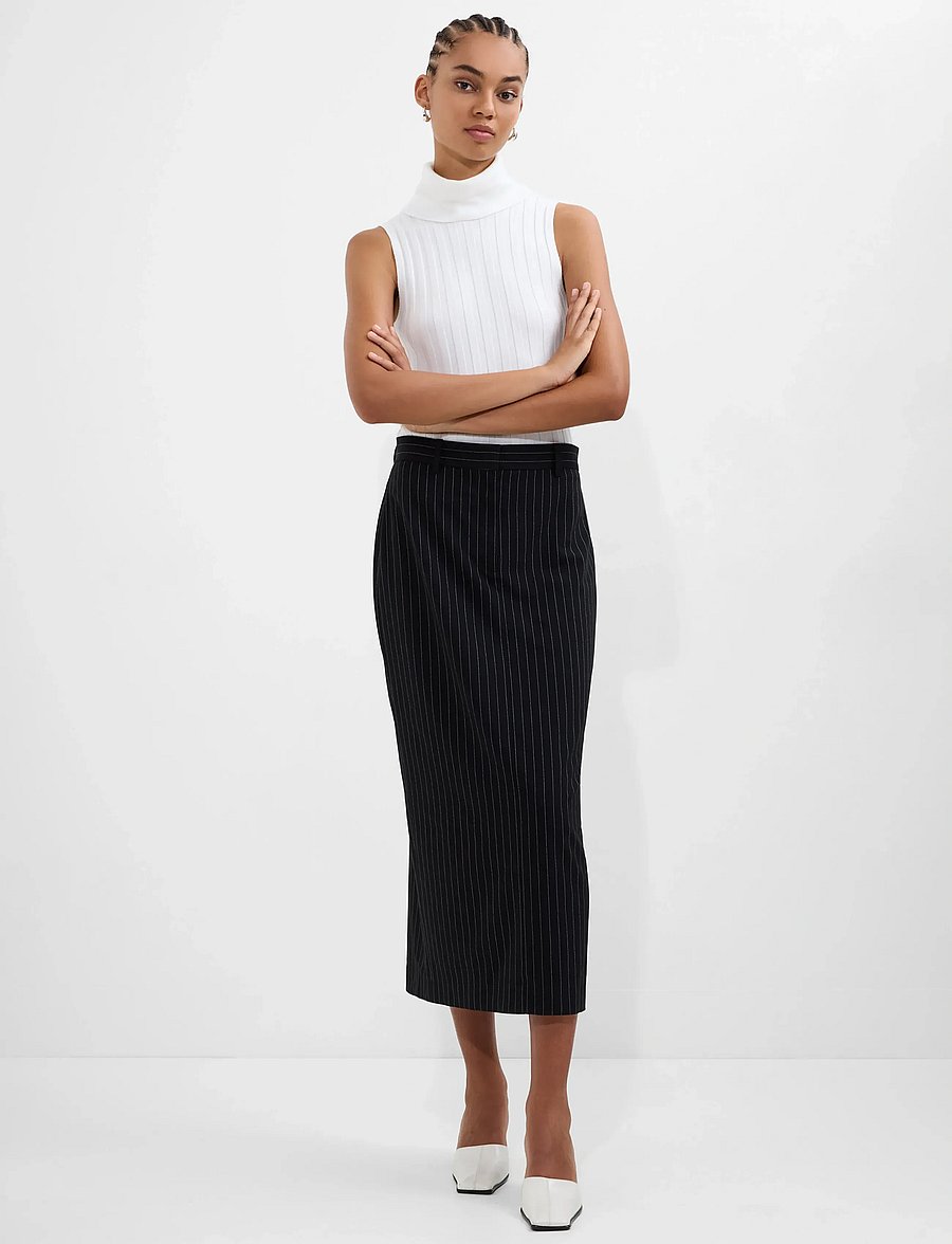 French Connection - MORGAN TAILORED MIDI SKIRT - midi skirts - black winter white - 0