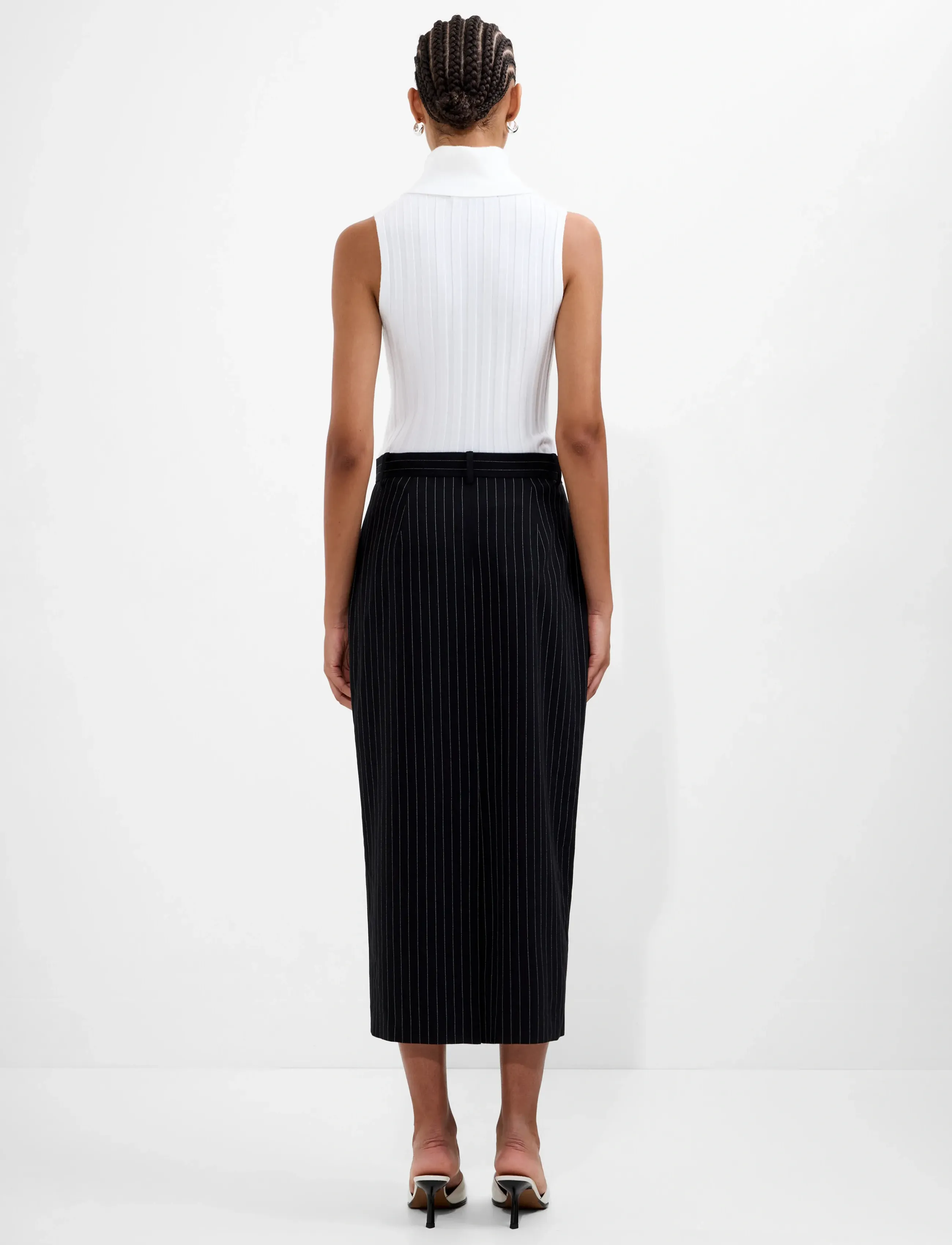 French Connection - MORGAN TAILORED MIDI SKIRT - midi nederdele - black winter white - 5