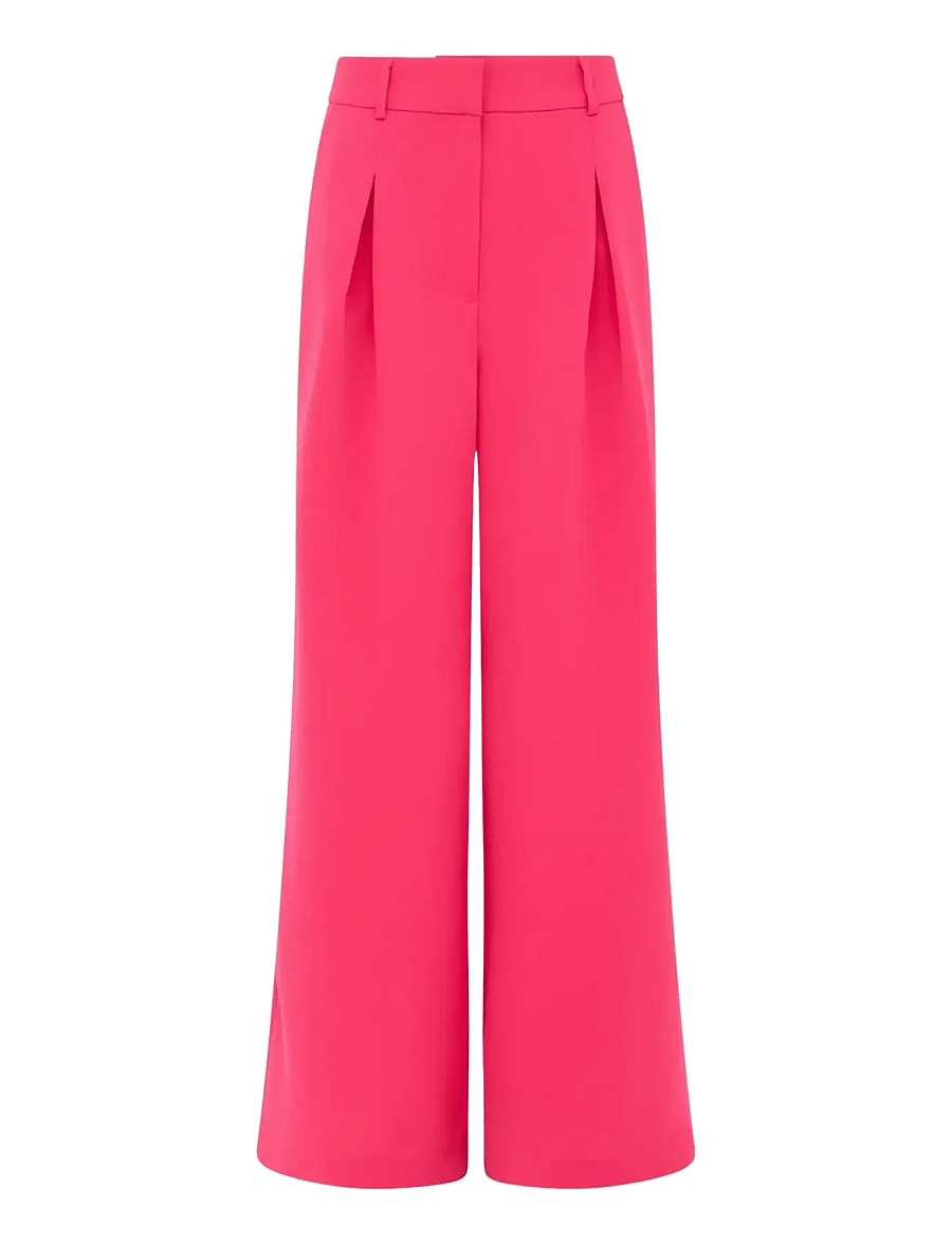 French Connection - TIANA CREPE WIDE LEG PLEATED - anzugshosen - peony pink - 1