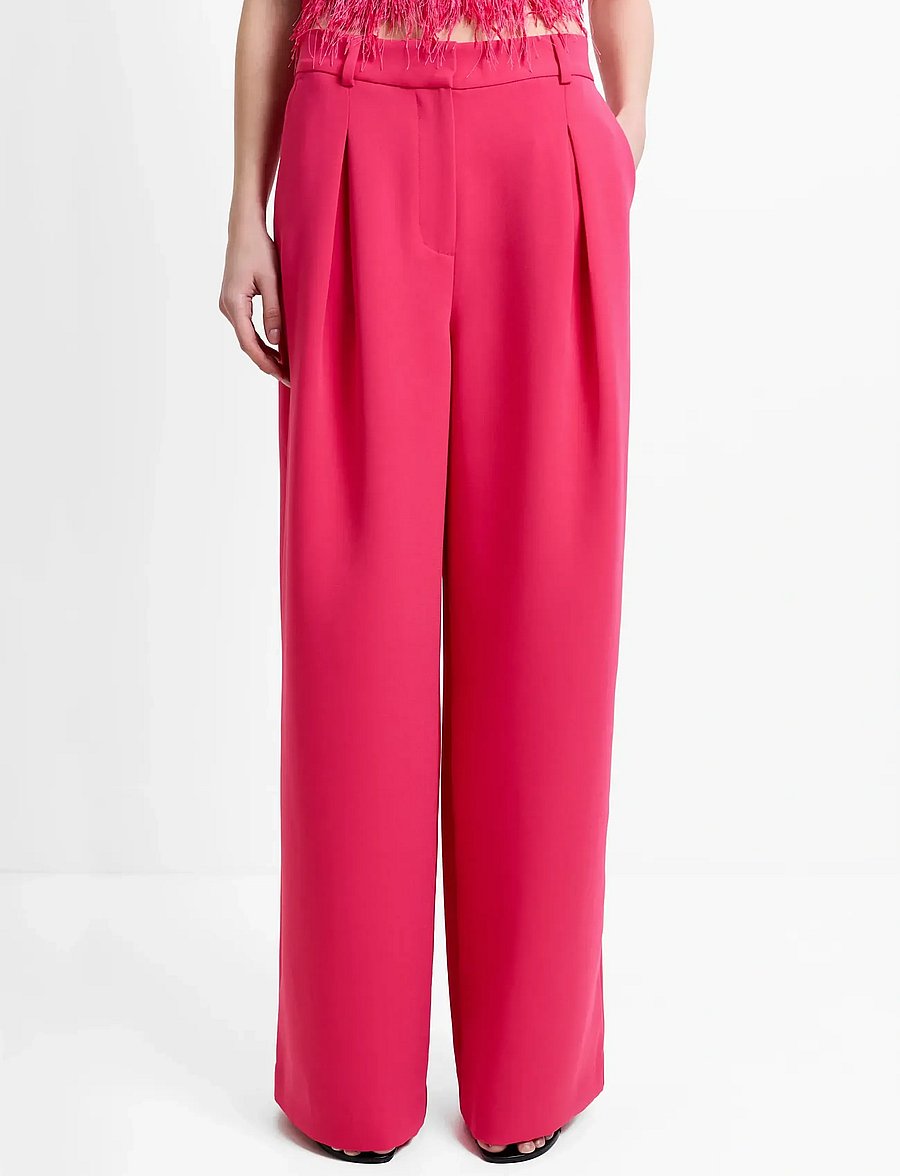 French Connection - TIANA CREPE WIDE LEG PLEATED - anzugshosen - peony pink - 4