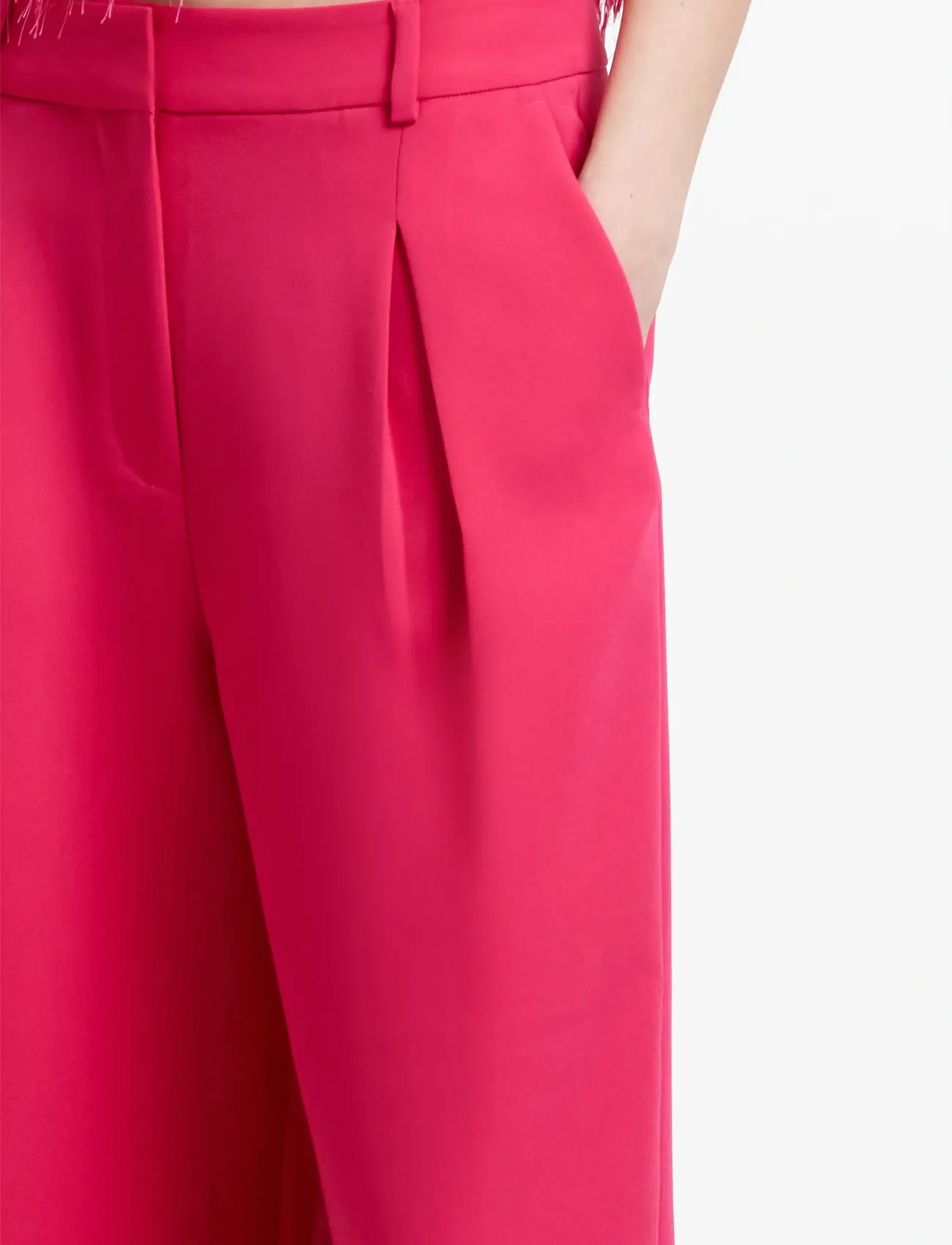 French Connection - TIANA CREPE WIDE LEG PLEATED - habitbukser - peony pink - 5