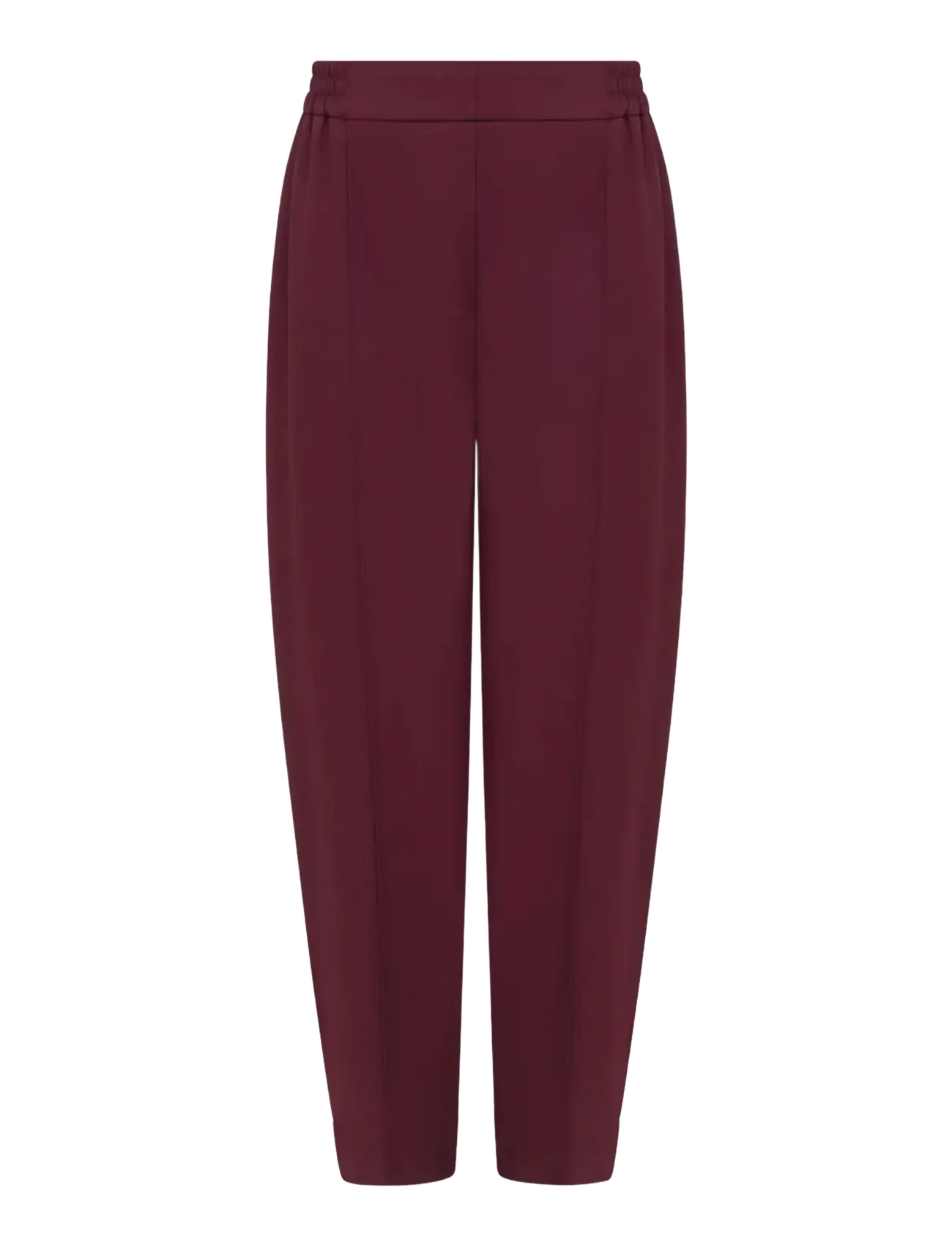 TWYLA SUITING BARREL LEG TROUS - BERRY RED