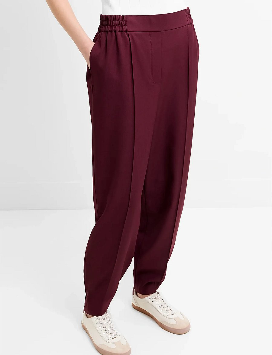 French Connection - TWYLA SUITING BARREL LEG TROUS - hosen mit geradem bein - berry red - 3