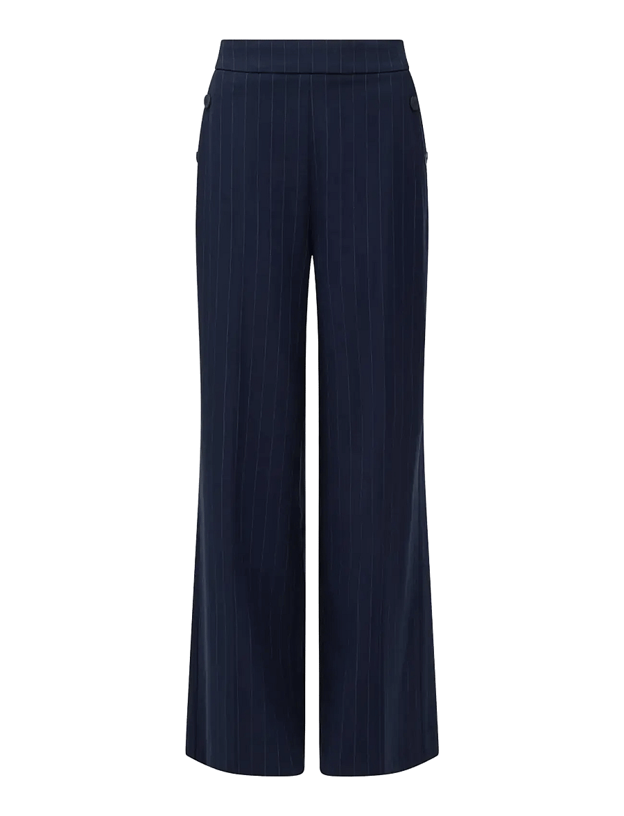 French Connection - ALIA PINSTRIPE BUTTON DETAIL - habitbukser - navy/linen white - 1