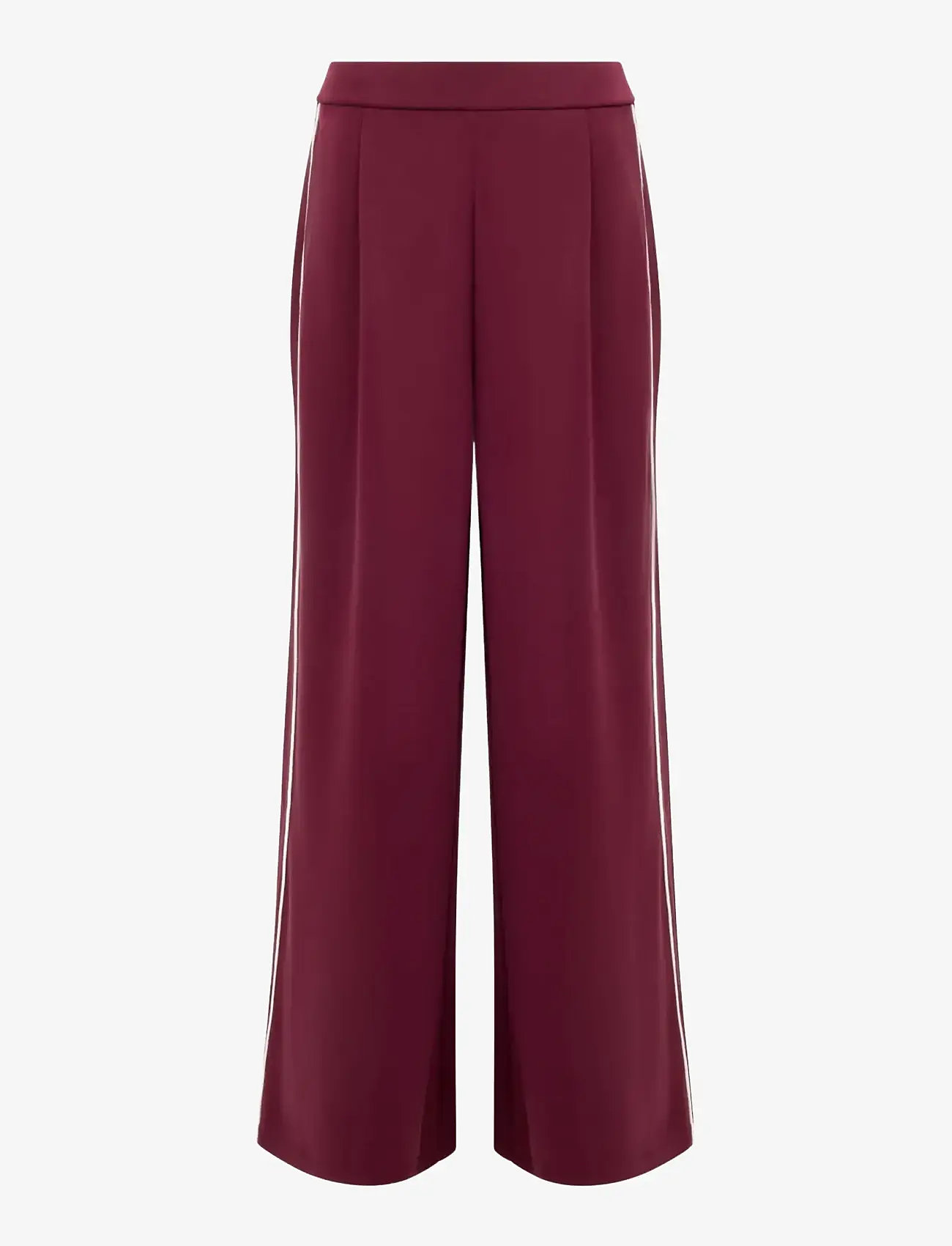French Connection - WREN SIDE STRIPE WIDE LEG TRSR - bukser med brede ben - berry red/porcelain - 1