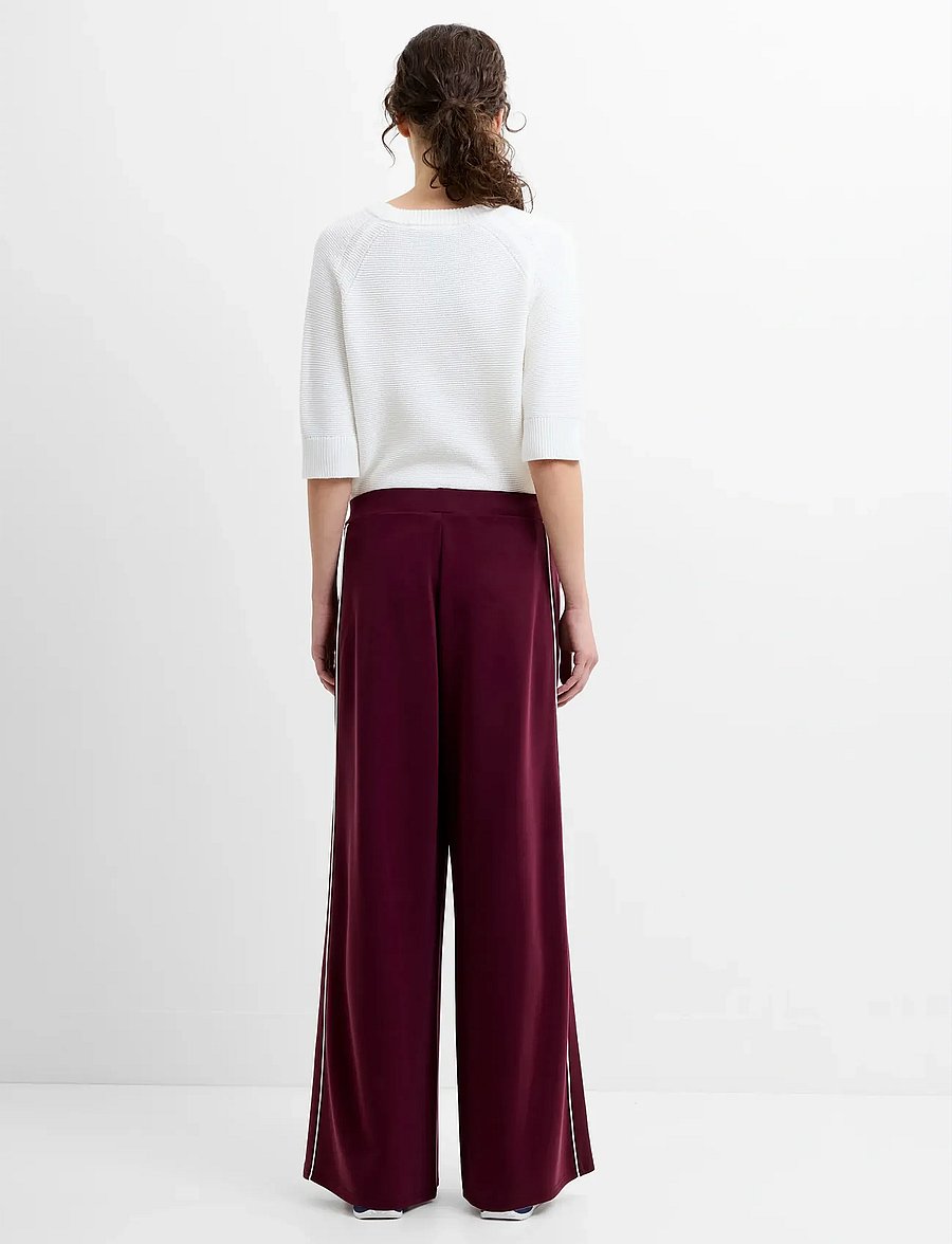 French Connection - WREN SIDE STRIPE WIDE LEG TRSR - vida byxor - berry red/porcelain - 4