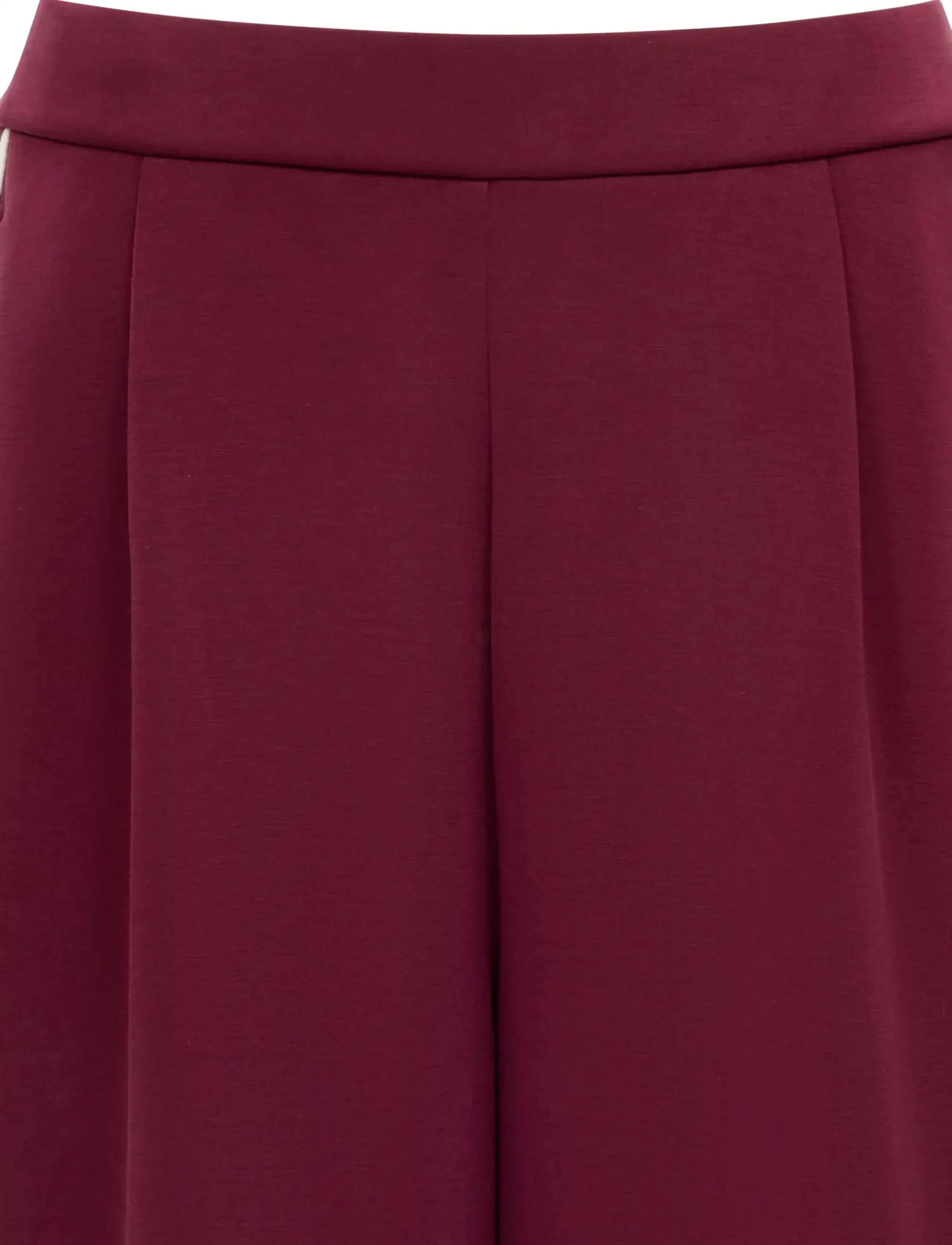 French Connection - WREN SIDE STRIPE WIDE LEG TRSR - hosen mit weitem bein - berry red/porcelain - 5