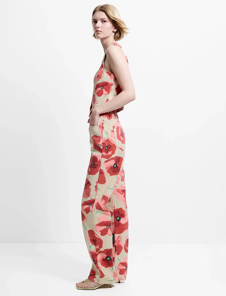 French Connection - POPPY DALLAS DENIM WIDE LEG JN - víðar gallabuxur - red multi - 2