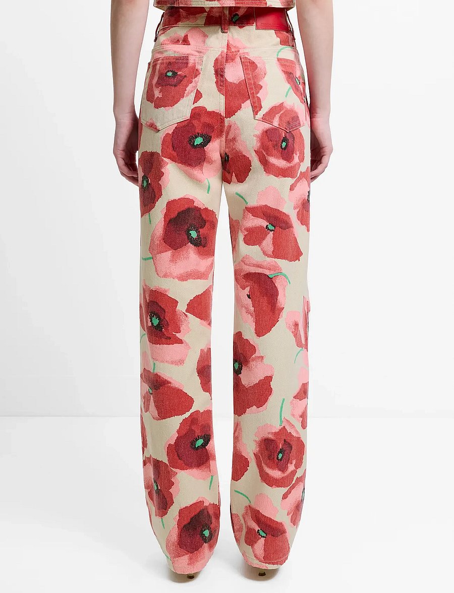 French Connection - POPPY DALLAS DENIM WIDE LEG JN - víðar gallabuxur - red multi - 4