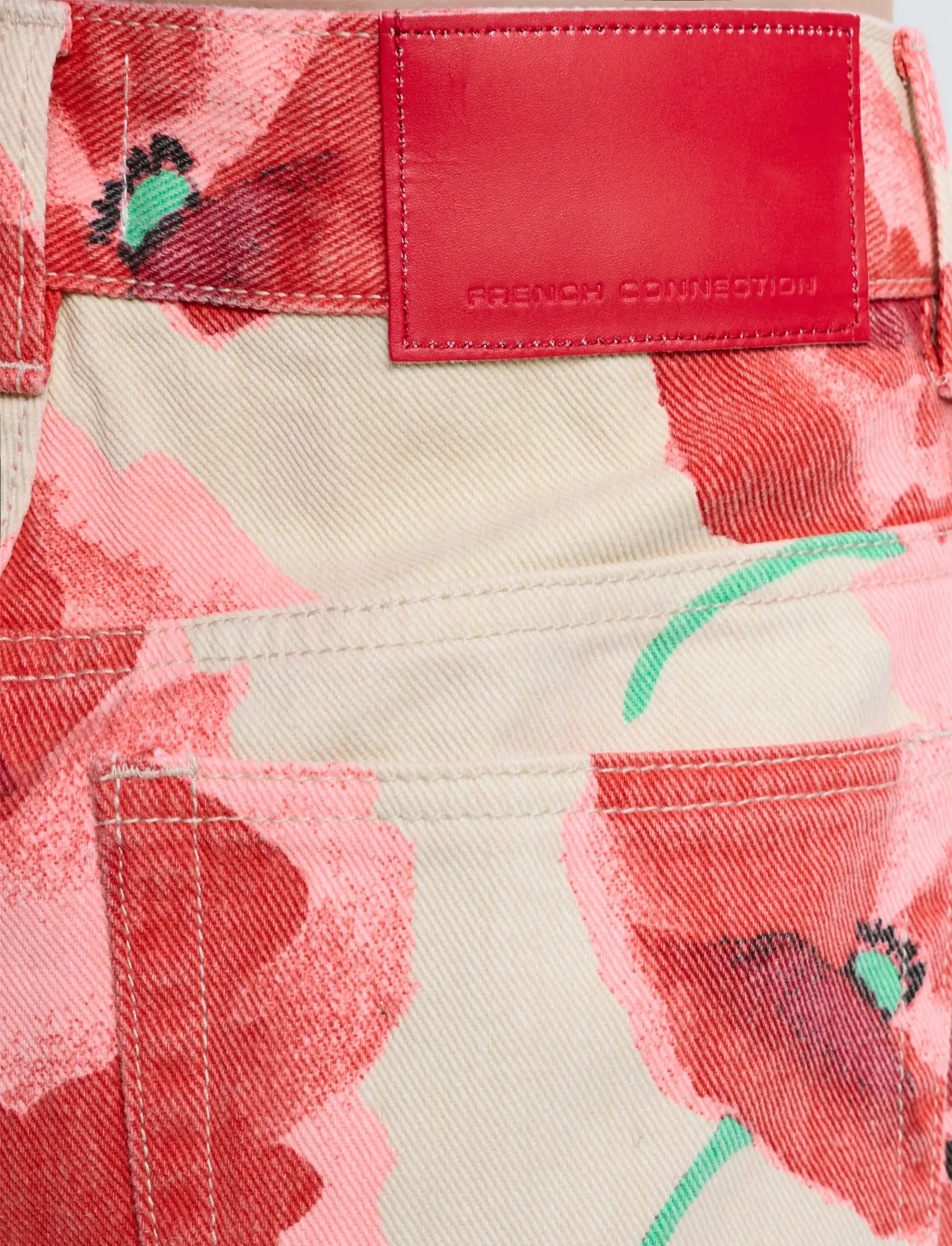 French Connection - POPPY DALLAS DENIM WIDE LEG JN - víðar gallabuxur - red multi - 5