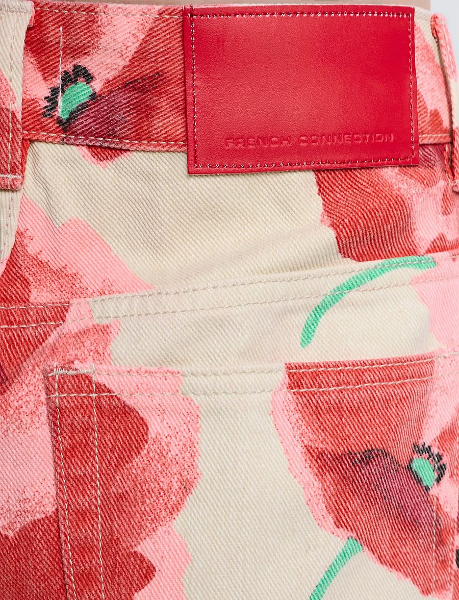 French Connection - POPPY DALLAS DENIM WIDE LEG JN - víðar gallabuxur - red multi - 5