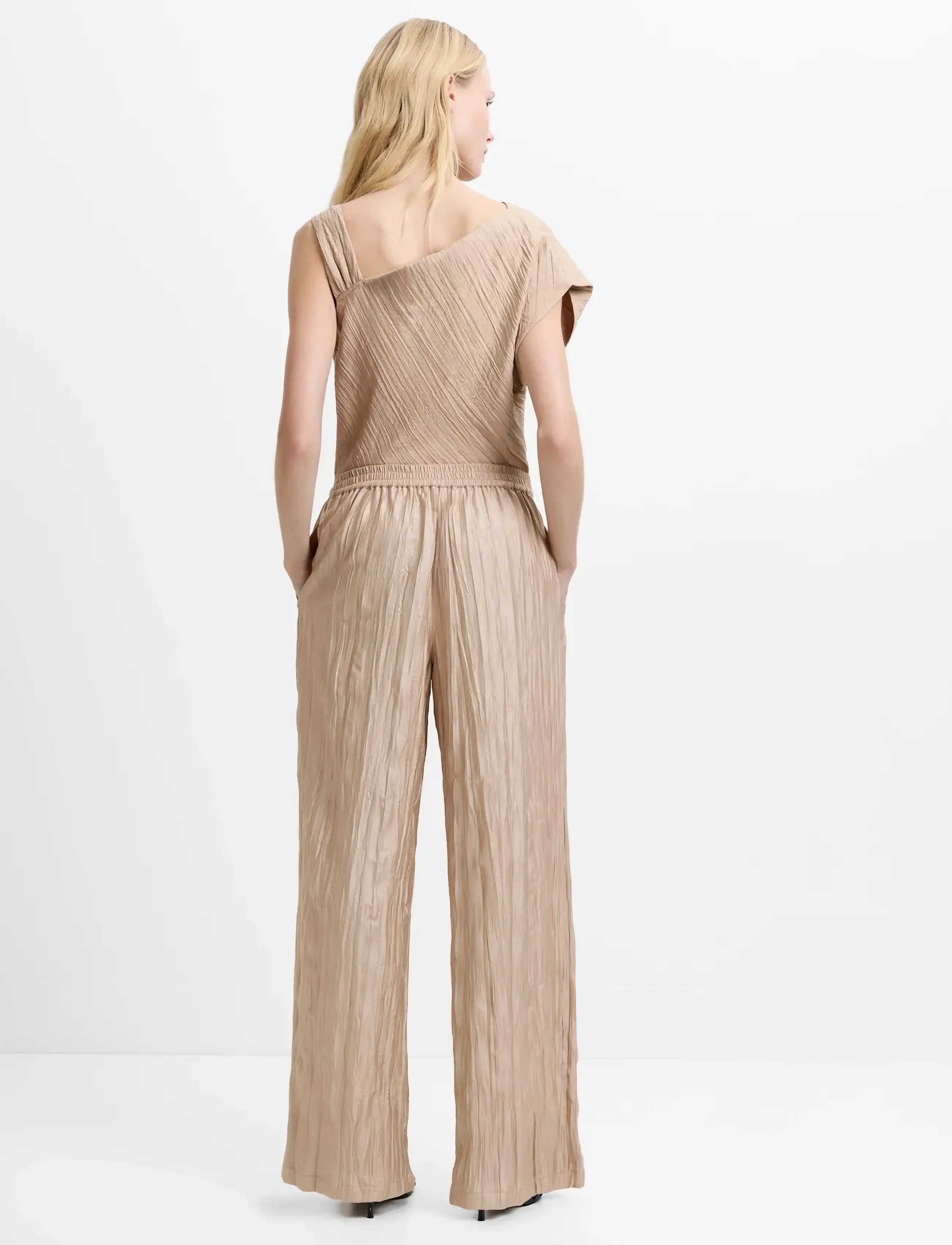 French Connection - NOVIE CRINKLE TROUSER - vida byxor - warm neutral - 2