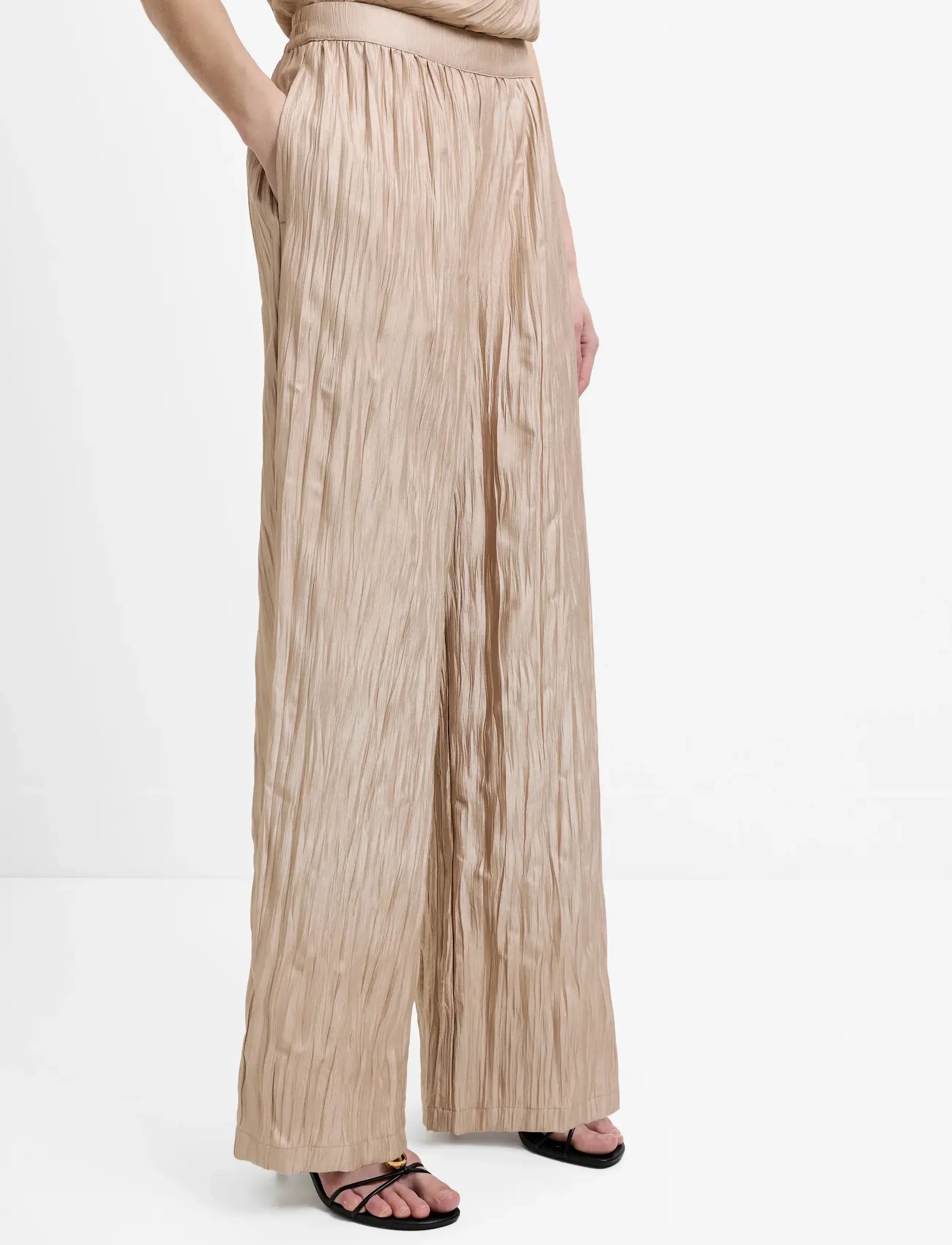 French Connection - NOVIE CRINKLE TROUSER - vida byxor - warm neutral - 4