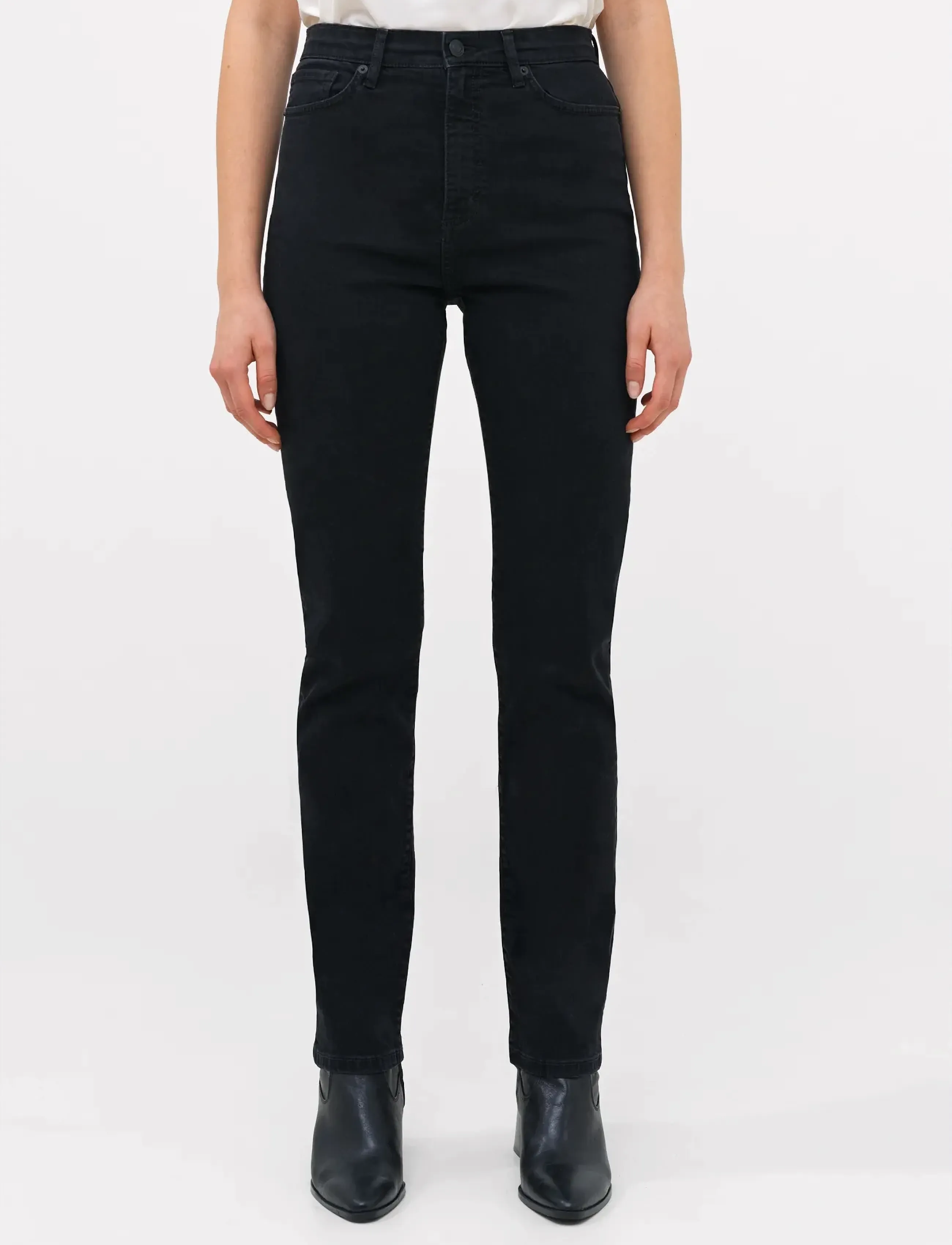 French Connection - STRETCH CIGARETTE FULL LNG DNM - straight jeans - black - 4