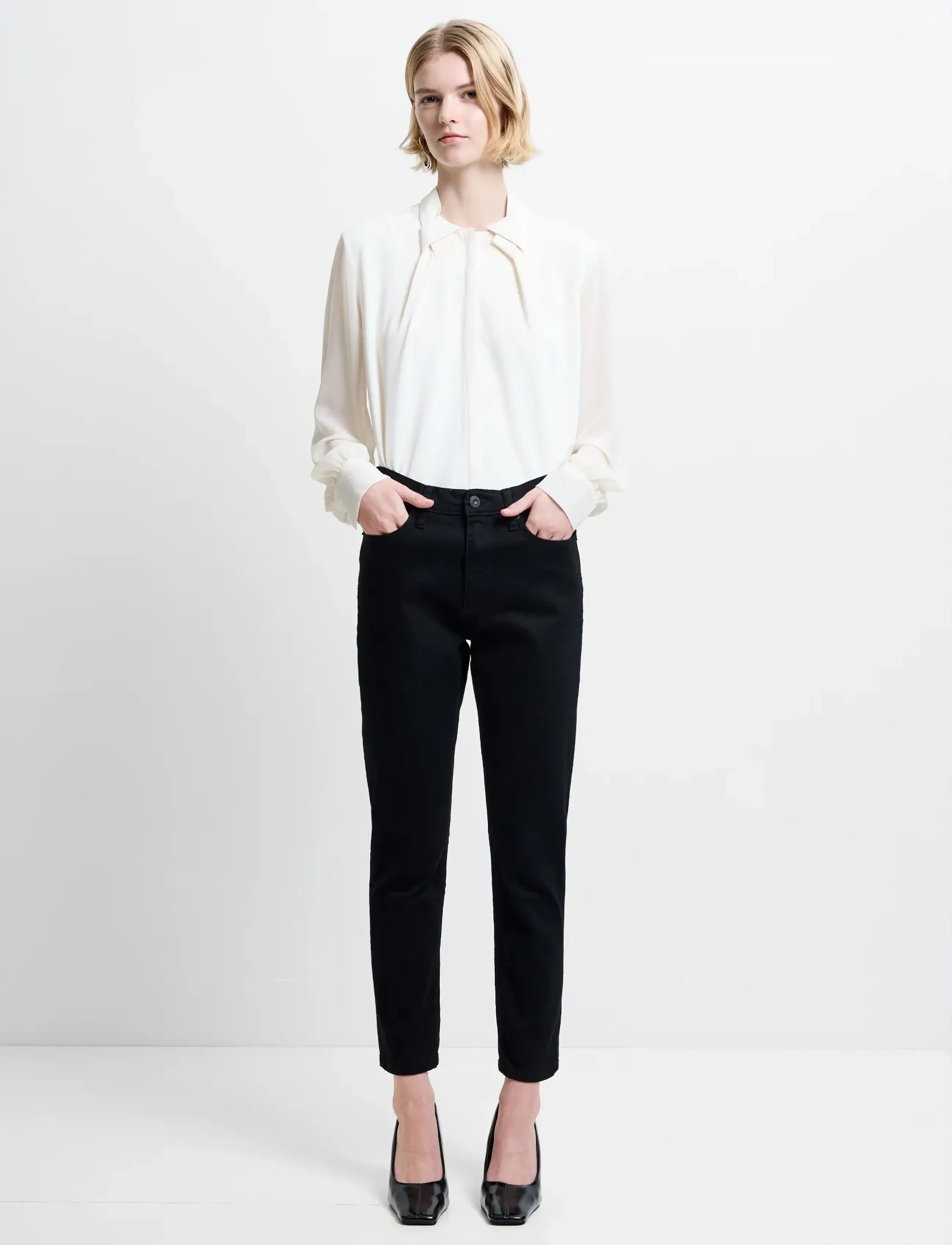 French Connection STRETCH CIGARETTE ANKLE DENIM - Slim jeans - BLACK / black