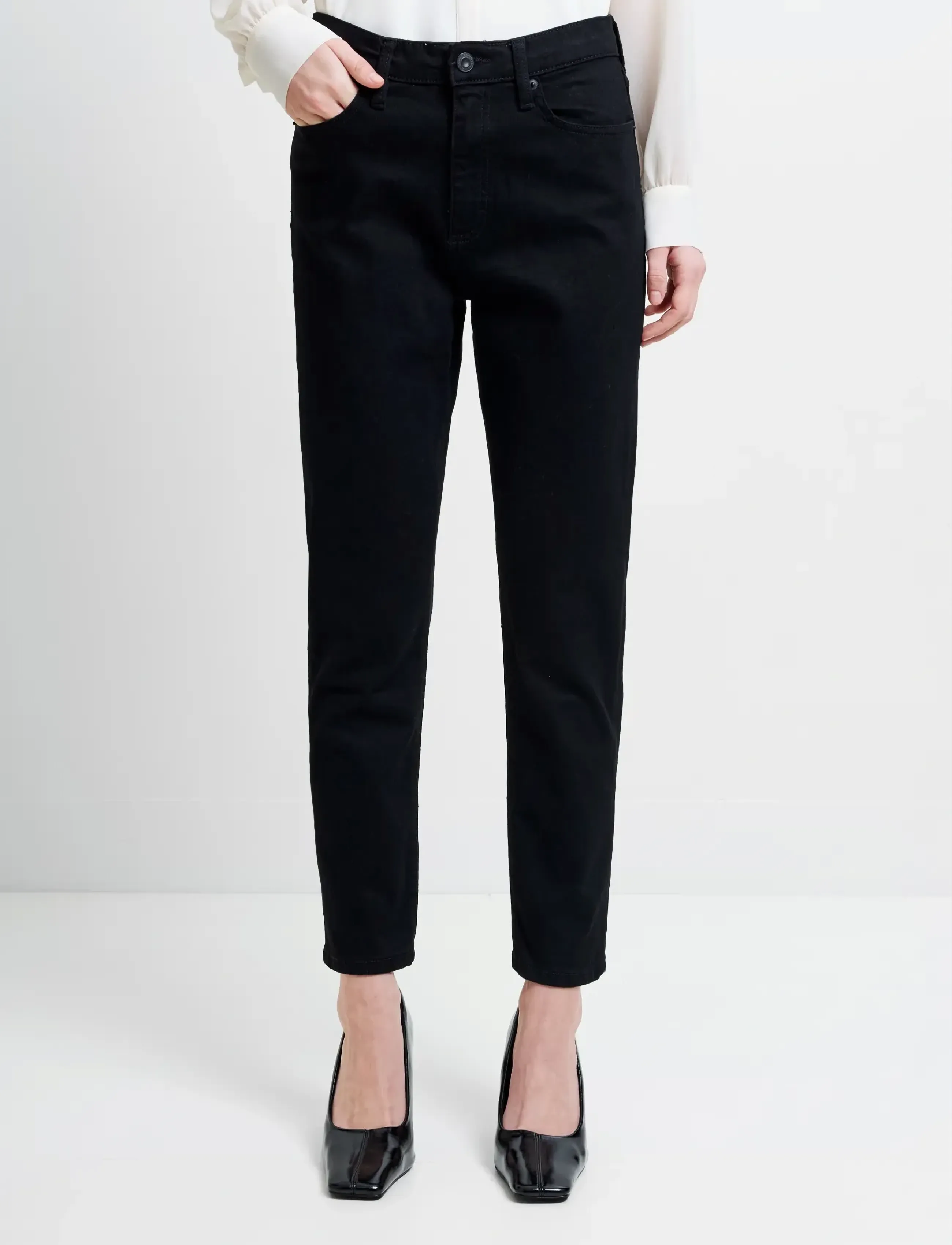 French Connection - STRETCH CIGARETTE ANKLE DENIM - aptempti džinsai - black - 4