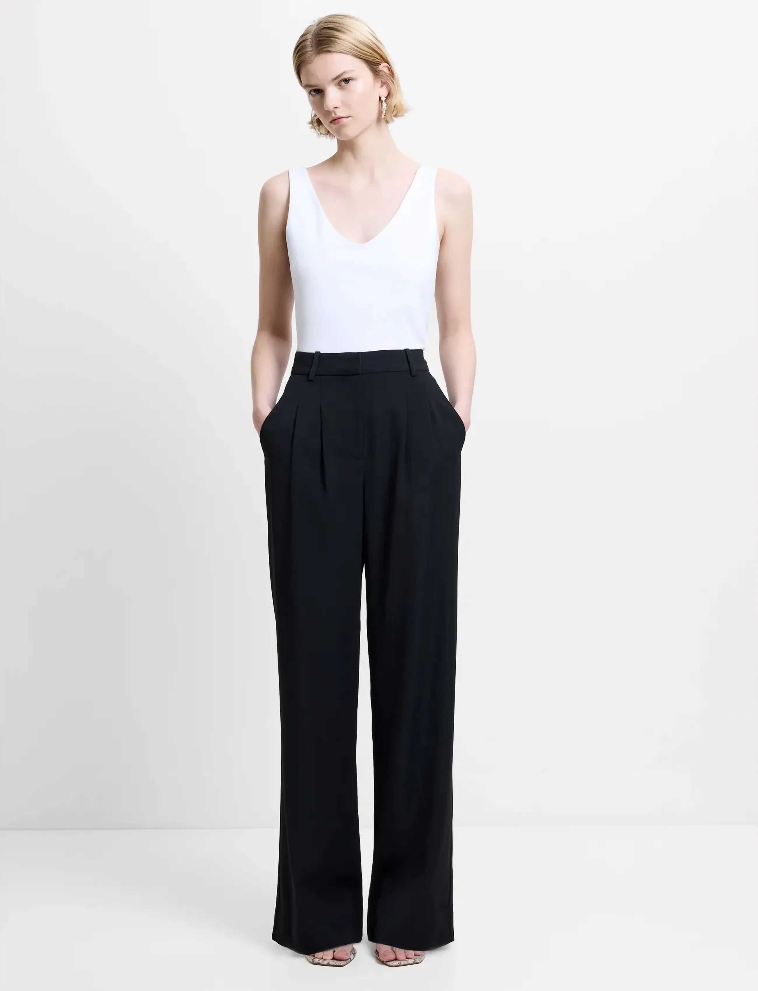 French Connection Harrie Suiting Trouser, S, Black, Bukser > Jakkesætsbukser, Dame