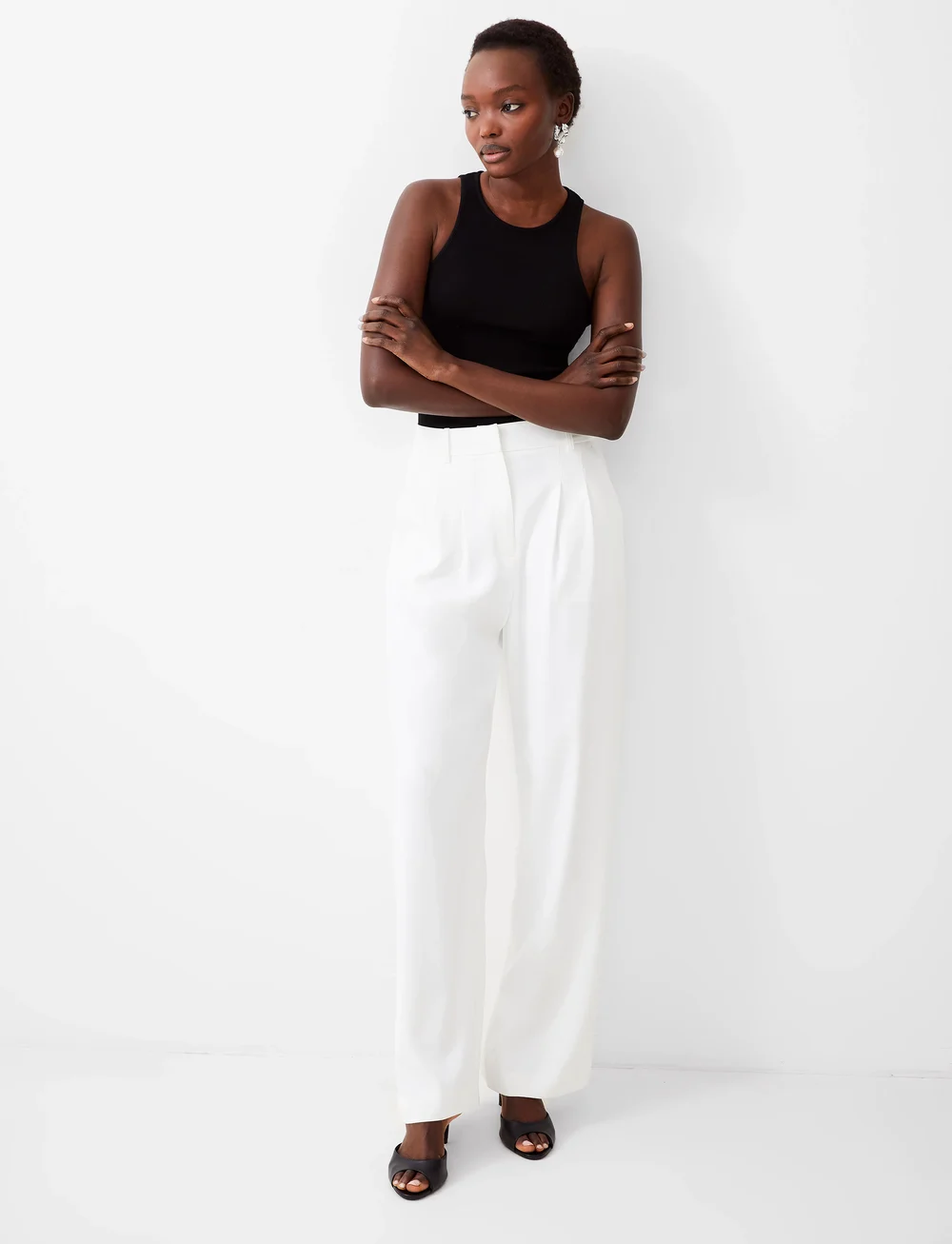 French Connection - HARRIE SUITING TROUSER - kostymbyxor - summer white - 0