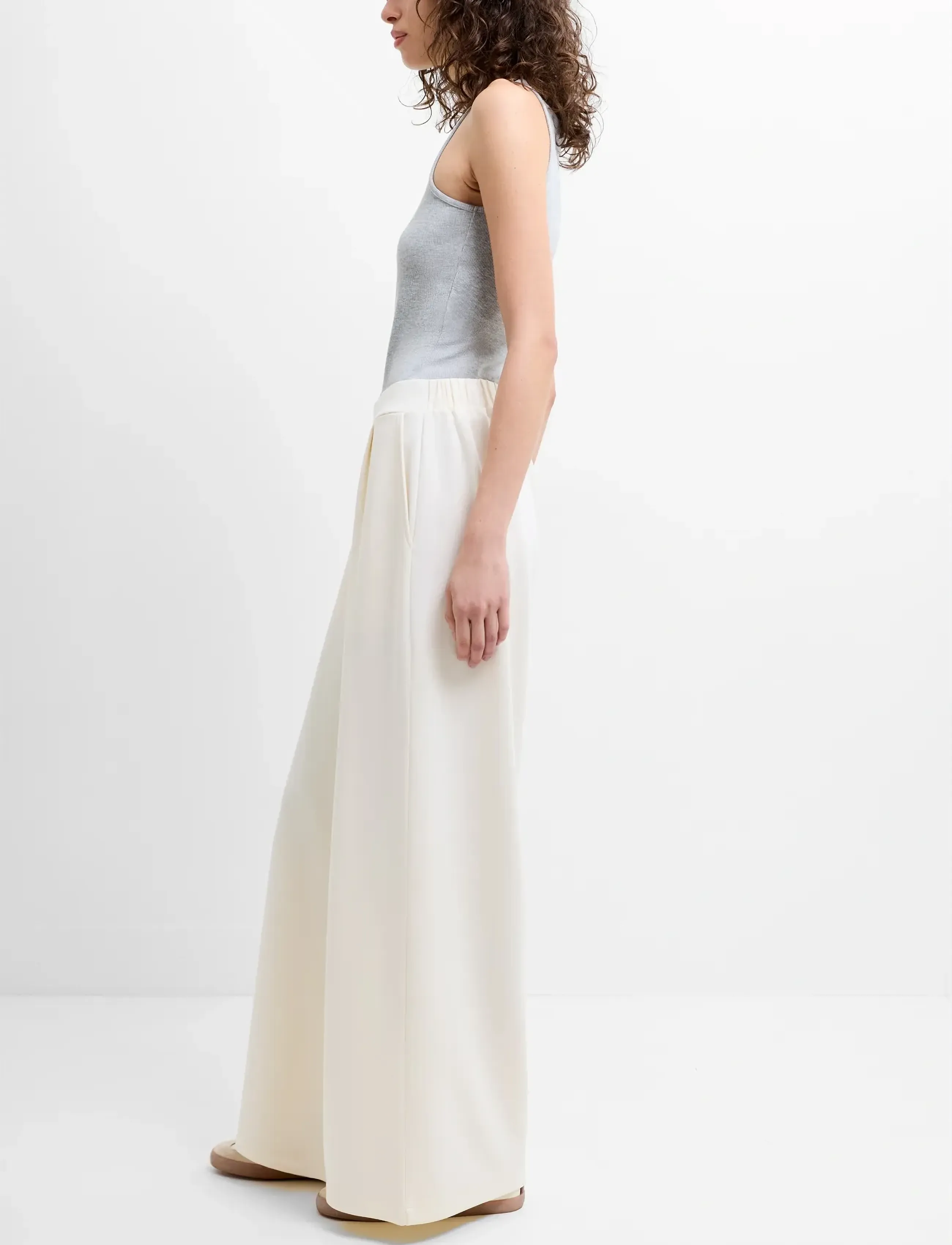 French Connection - WREN WIDE LEG TRSR - wide leg trousers - porcelain cream - 2