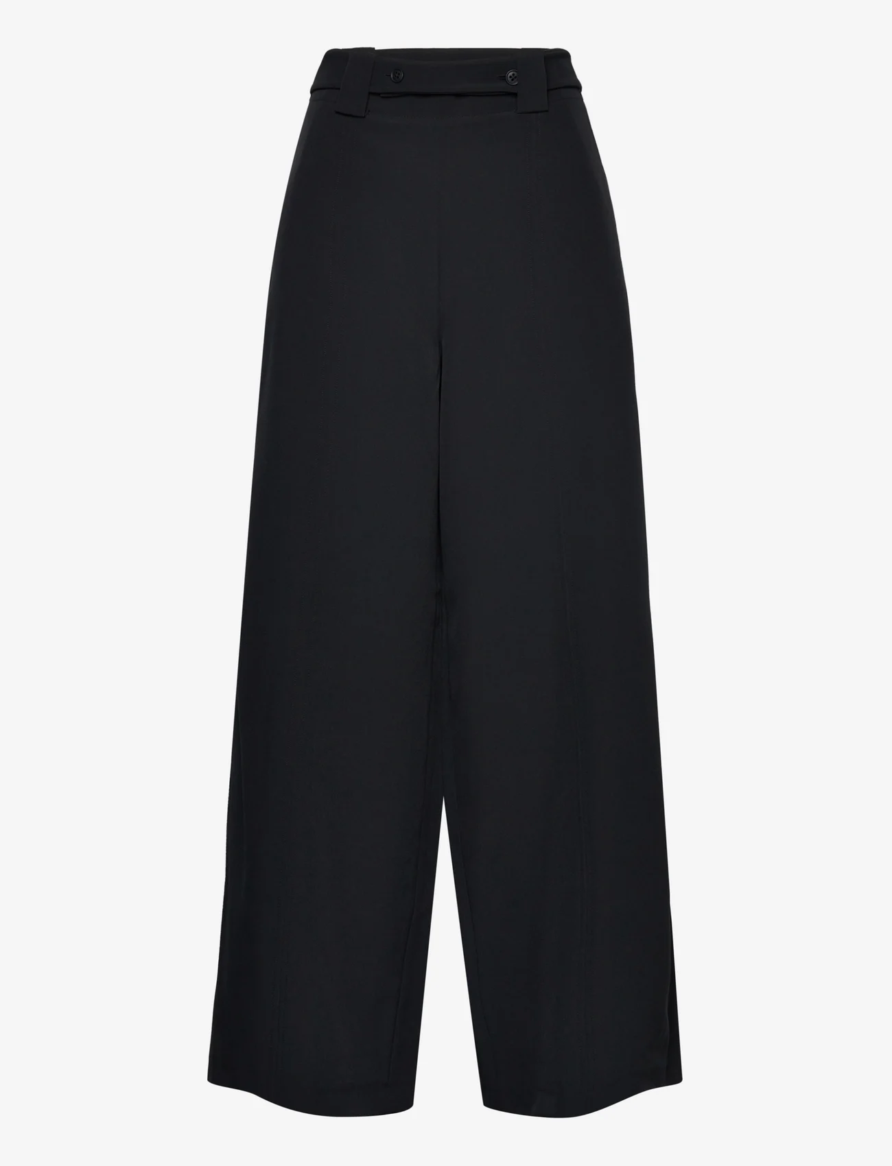 French Connection - ECHO CREPE FULL LENGTH TROUSER - hosen mit weitem bein - blackout - 0