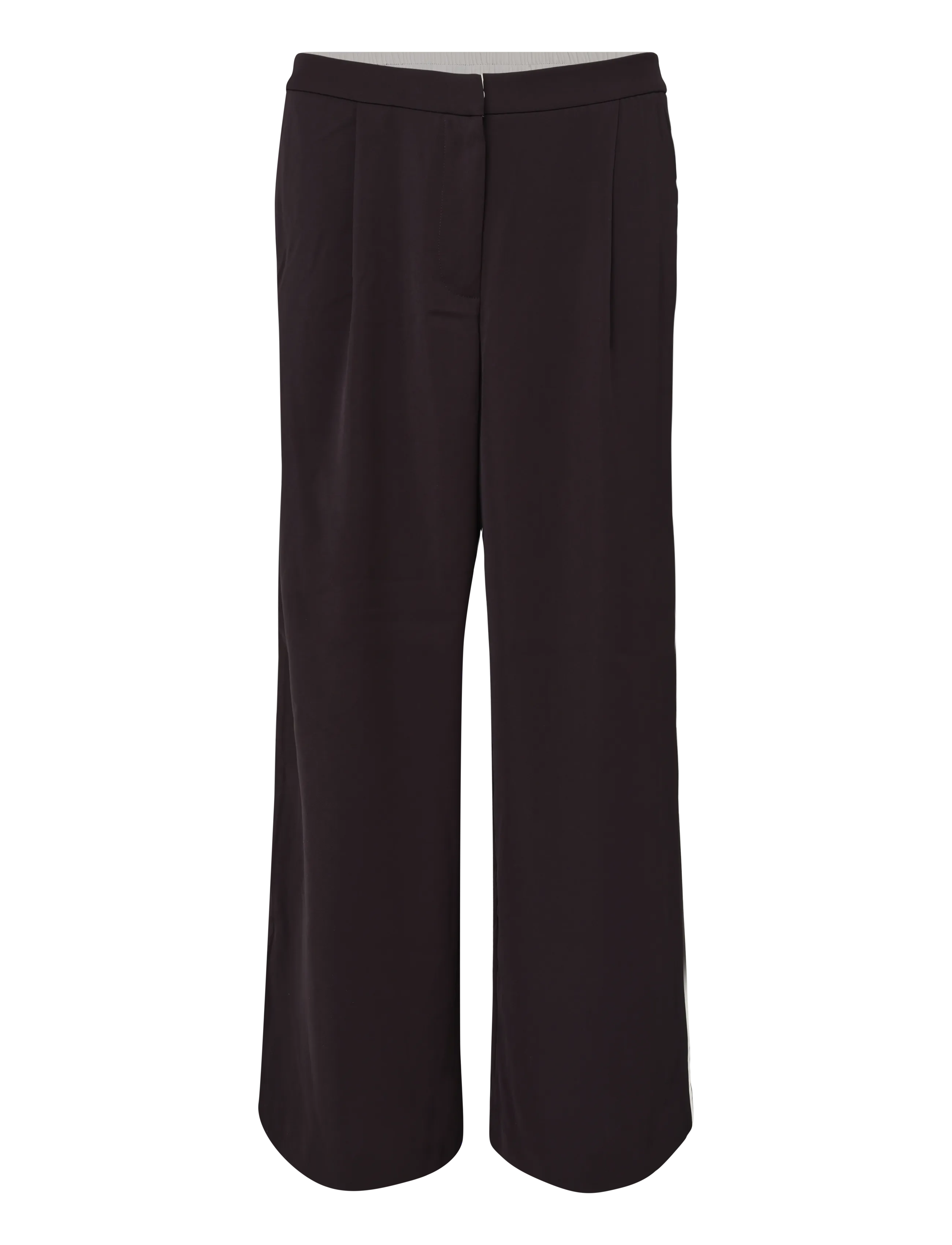 French Connection - VINNIE SUTING SIDE PIPING WIDE LEG TROUSER - sérsniðnar buxur - moch brwn/porc crm - 1