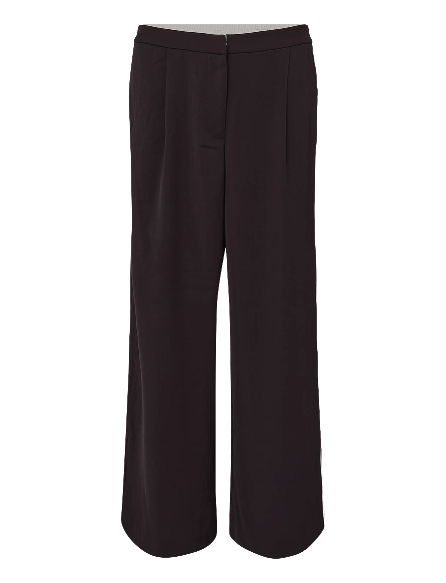 French Connection - VINNIE SUTING SIDE PIPING WIDE LEG TROUSER - sérsniðnar buxur - moch brwn/porc crm - 1