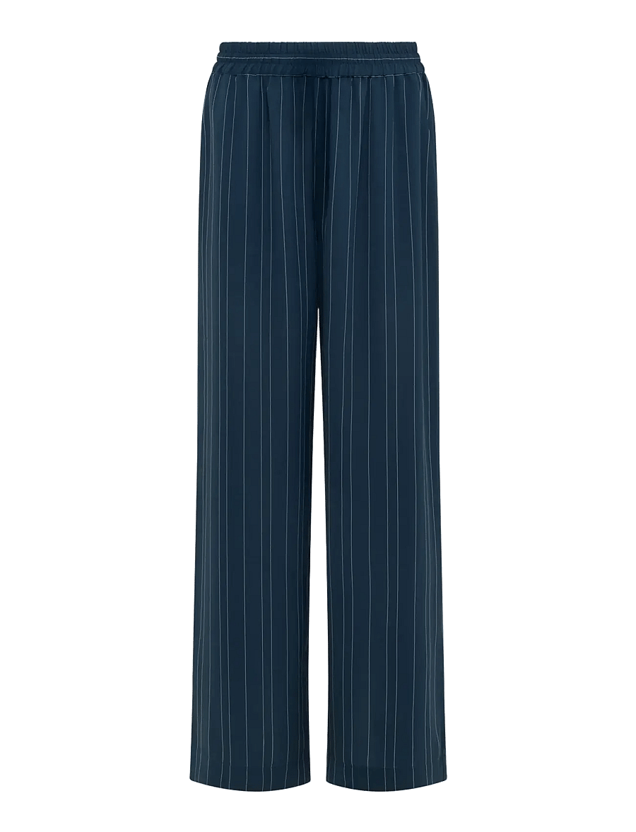 French Connection - ERMA PINSTRIPE WIDE LEG TROUSER - hosen mit weitem bein - new nvy/ethe blue - 1