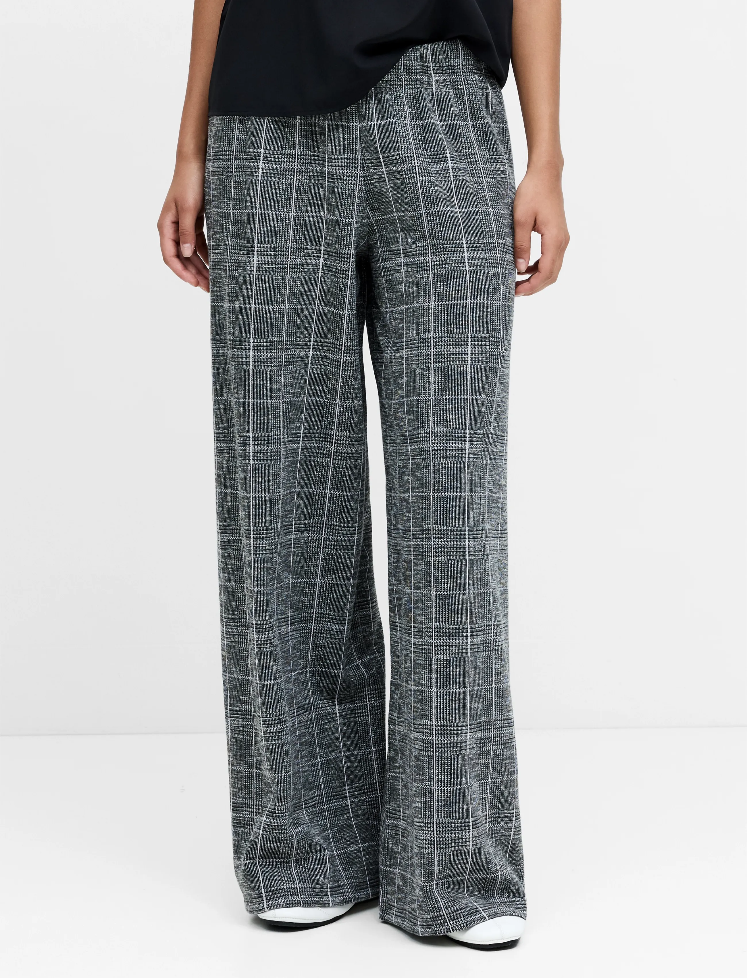 French Connection - WESLEY CHECK TSR - hosen mit weitem bein - grey multi - 2