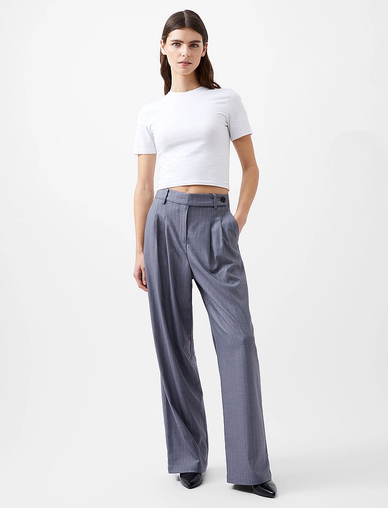 French Connection - FIORELLA PIN STRIPE TROUSERS - kostymbyxor - grey - 0